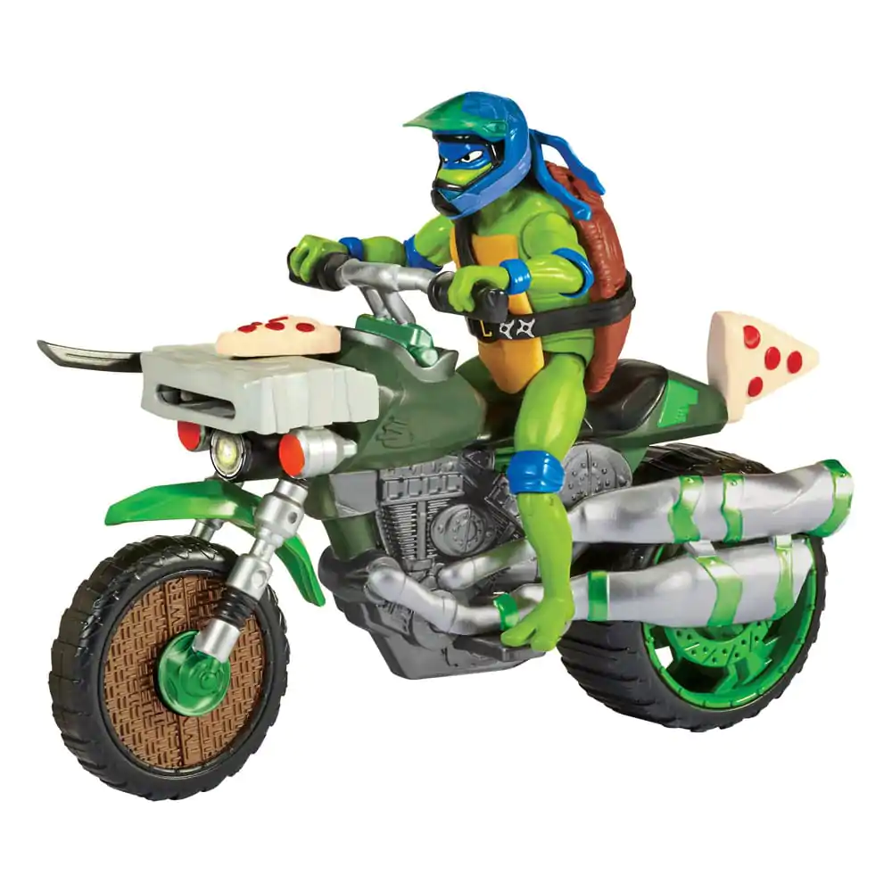 Teenage Mutant Ninja Turtles: Mutant Mayhem Akcijska figura Drive N Kick Leonardo & motocikl 11 cm fotografija proizvoda