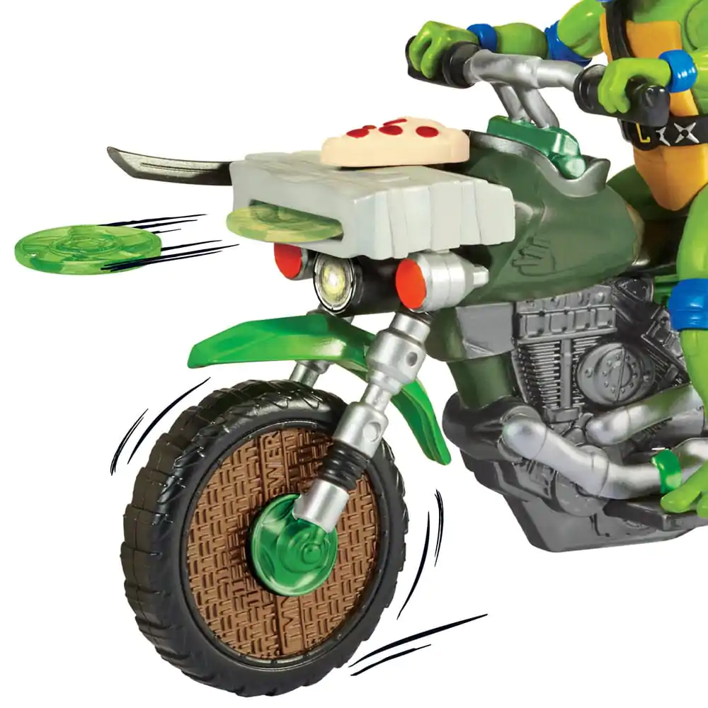 Teenage Mutant Ninja Turtles: Mutant Mayhem Akcijska figura Drive N Kick Leonardo & motocikl 11 cm fotografija proizvoda