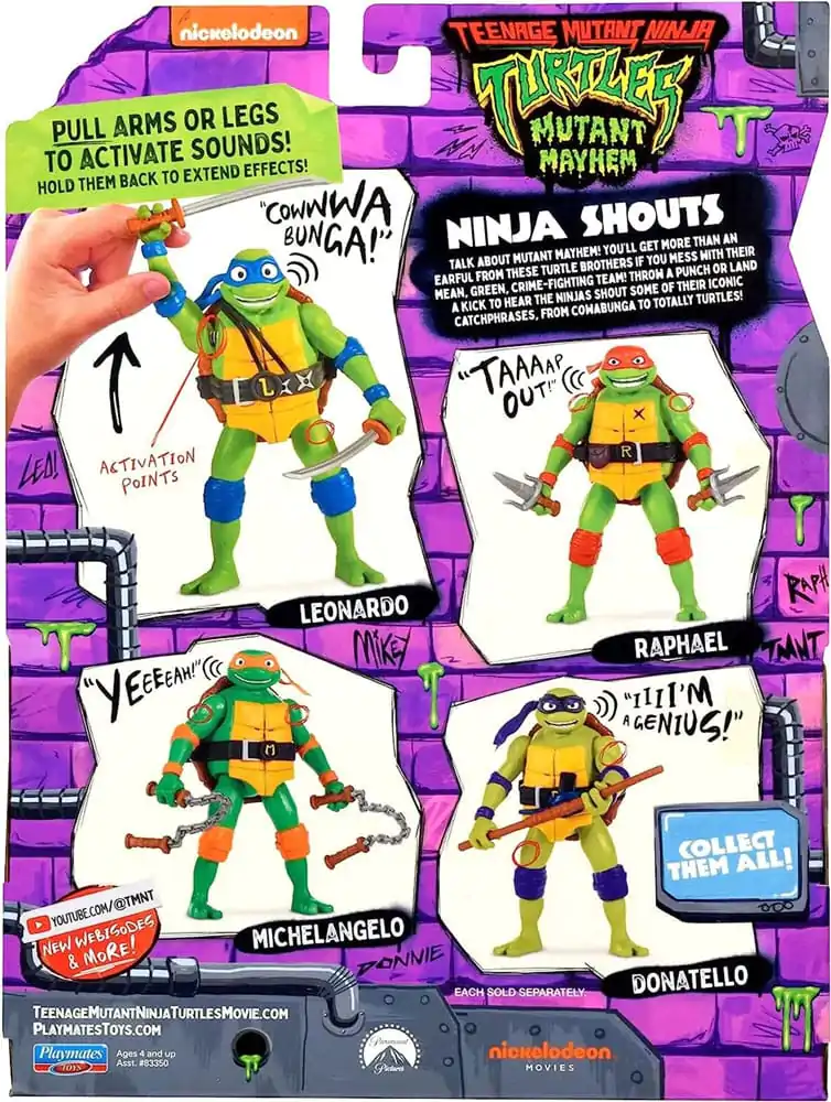 Teenage Mutant Ninja Turtles: Mutant Mayhem Ninja Shouts Akcijska figura Donatello 14 cm fotografija proizvoda