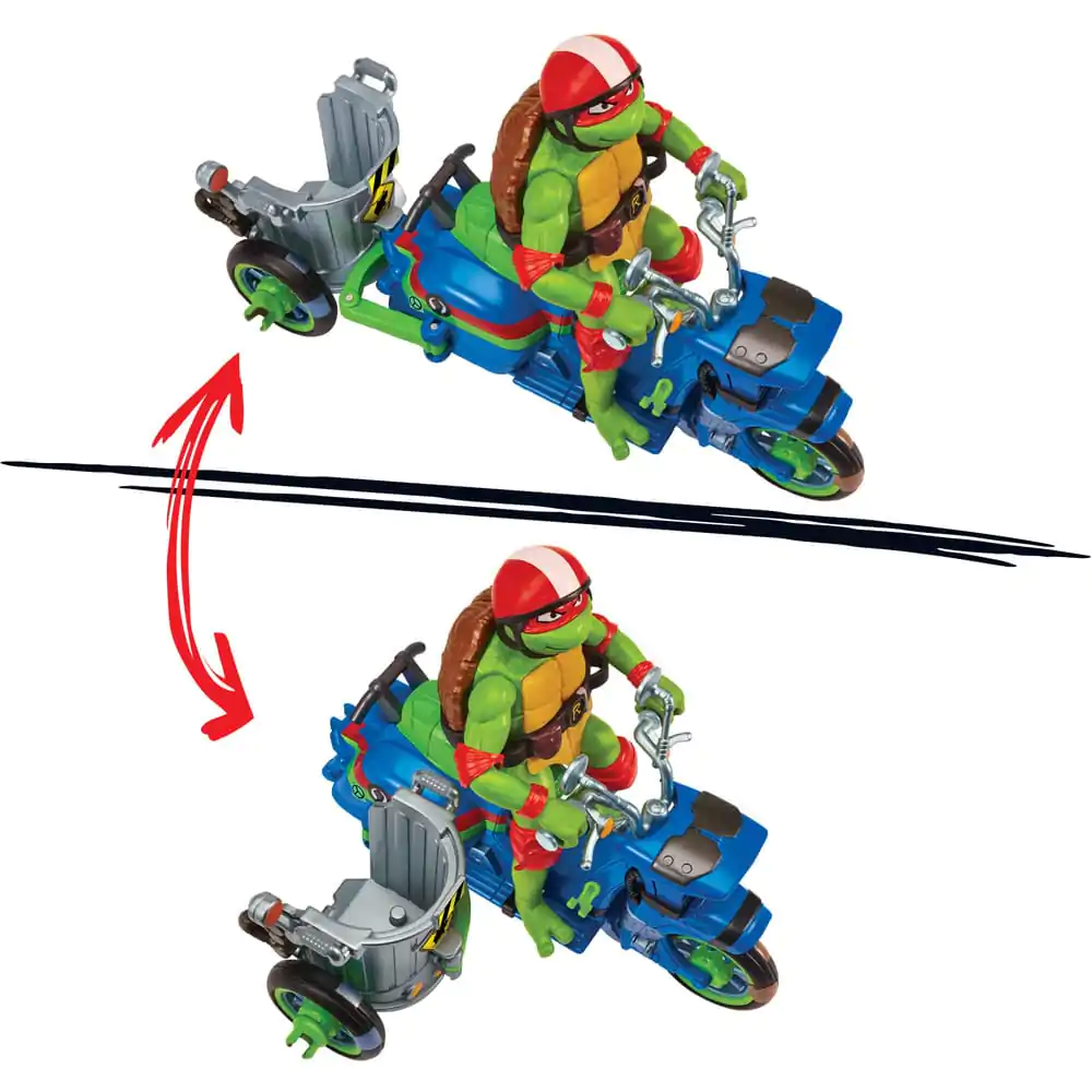 Teenage Mutant Ninja Turtles: Mutant Mayhem Akcijska figura Raphael & Skuter sa bočnom prikolicom 11 cm fotografija proizvoda