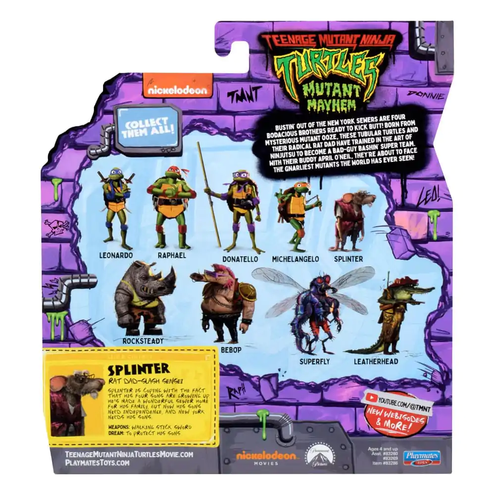 Teenage Mutant Ninja Turtles: Mutant Mayhem Akcijska figura Splinter 10 cm fotografija proizvoda