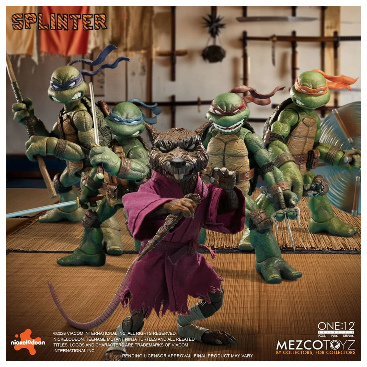 Teenage Mutant Ninja Turtles One:12 Kolekcionarska akcijska figura 1/12 Splinter 17 cm fotografija proizvoda
