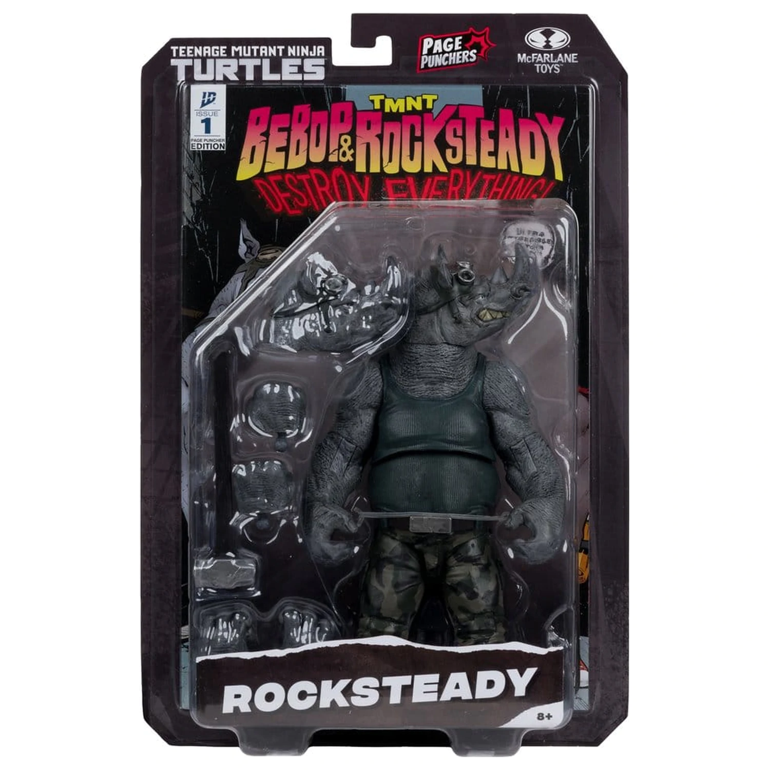 Teenage Mutant Ninja Turtles Page Punchers Akcijska figura Rocksteady 17 cm fotografija proizvoda