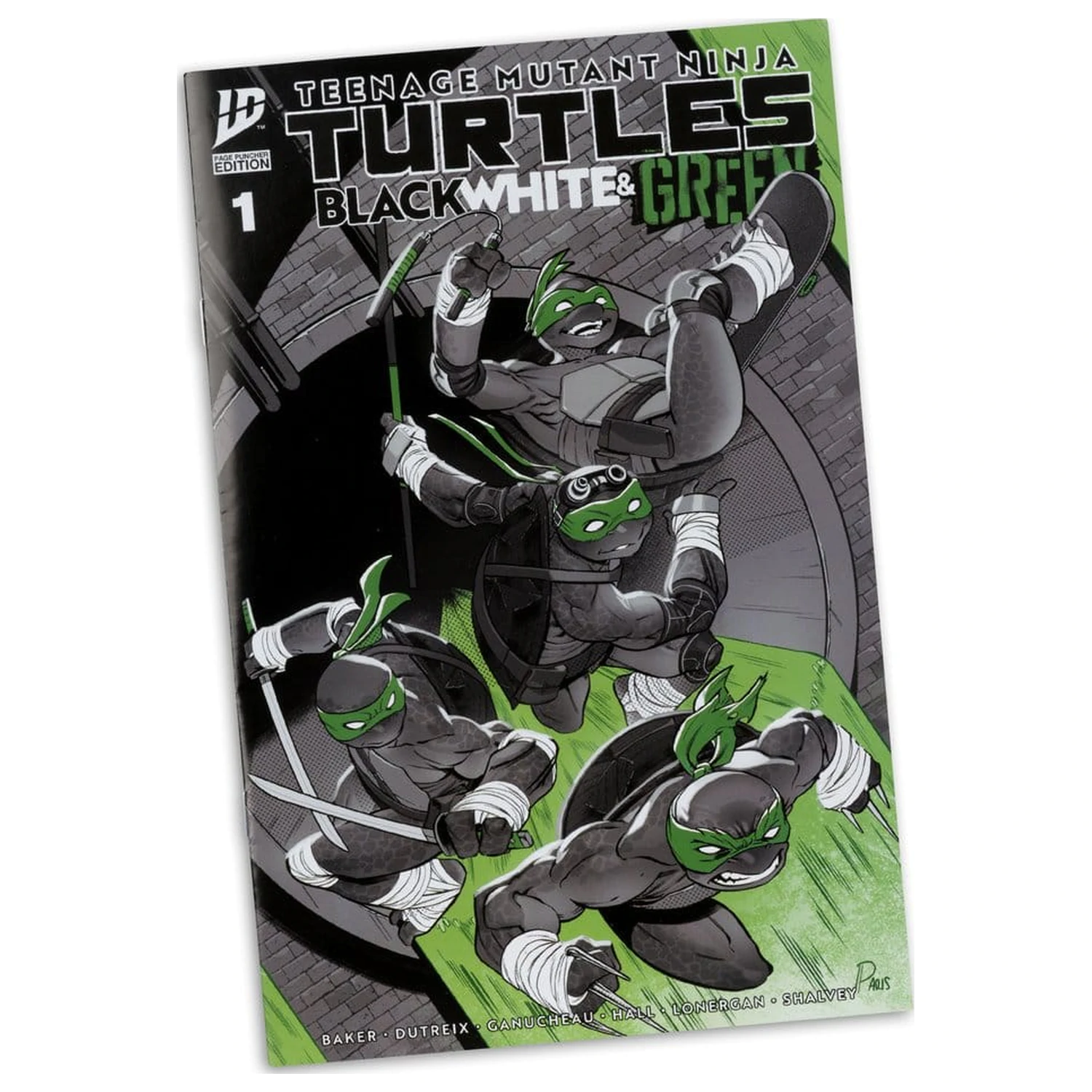 Teenage Mutant Ninja Turtles Page Punchers akcijska figura Donatello (crna, bijela i zelena) (crveno Platinum izdanje) 13 cm fotografija proizvoda