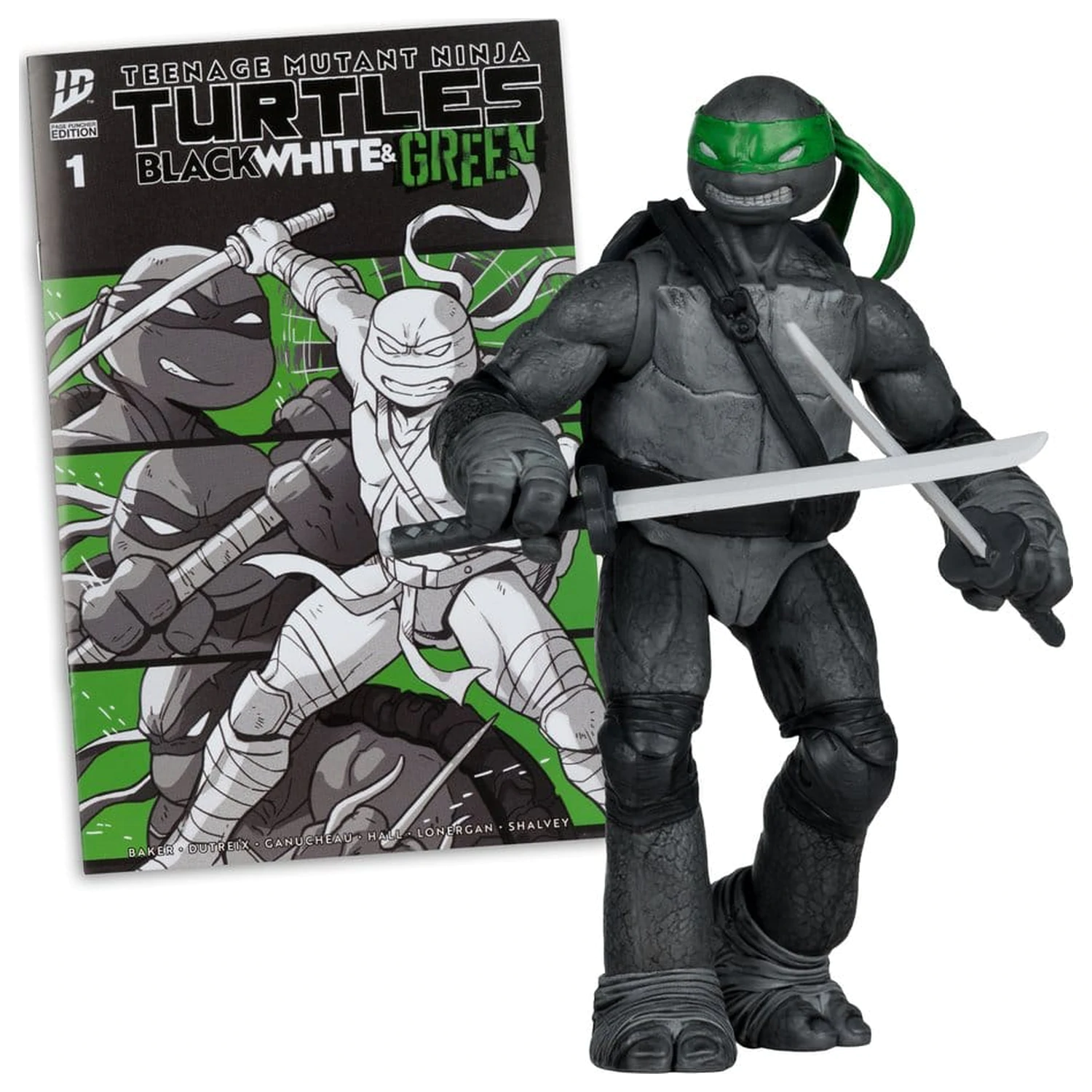 Teenage Mutant Ninja Turtles Page Punchers figura Leonardo (crno-bijela i zelena) (Red Platinum Edition) 13 cm fotografija proizvoda