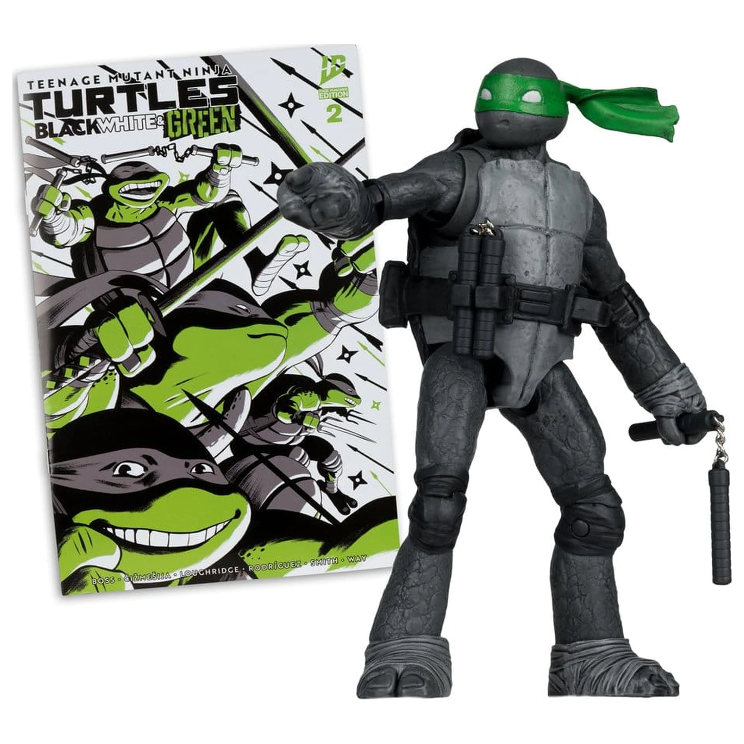 Teenage Mutant Ninja Turtles Page Punchers figura Michelangelo (crna, bijela i zelena) (Red Platinum Edition) 13 cm fotografija proizvoda