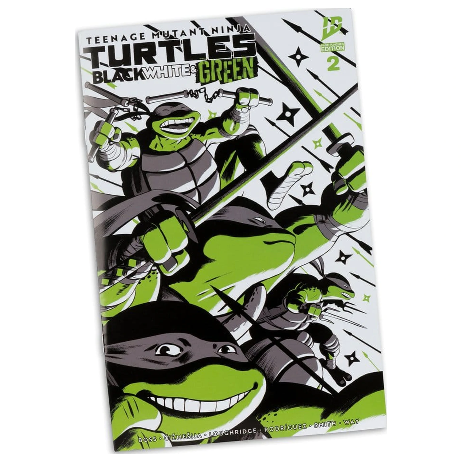 Teenage Mutant Ninja Turtles Page Punchers figura Michelangelo (crna, bijela i zelena) (Red Platinum Edition) 13 cm fotografija proizvoda