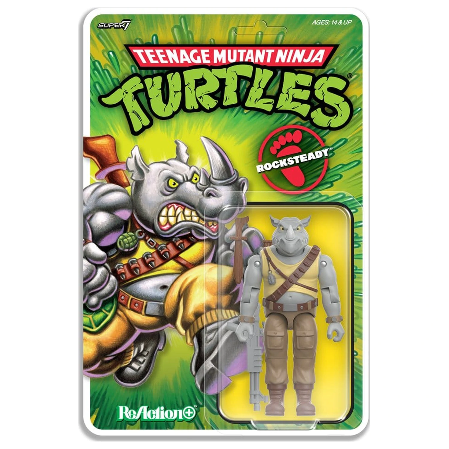 Teenage Mutant Ninja Turtles ReAction+ akcijska figura Val 02 Rocksteady fotografija proizvoda