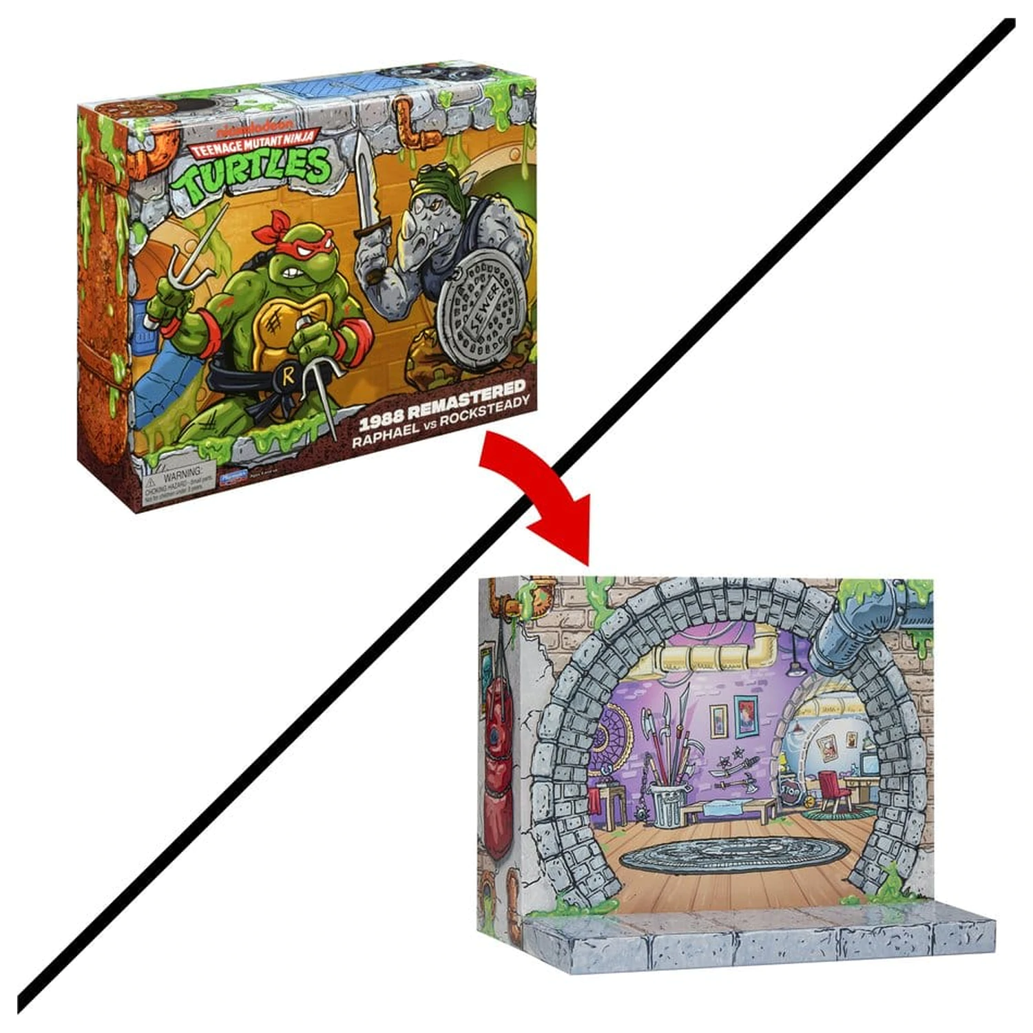 Teenage Mutant Ninja Turtles: Remastered akcijske figure Raphael vs. Rocksteady fotografija proizvoda