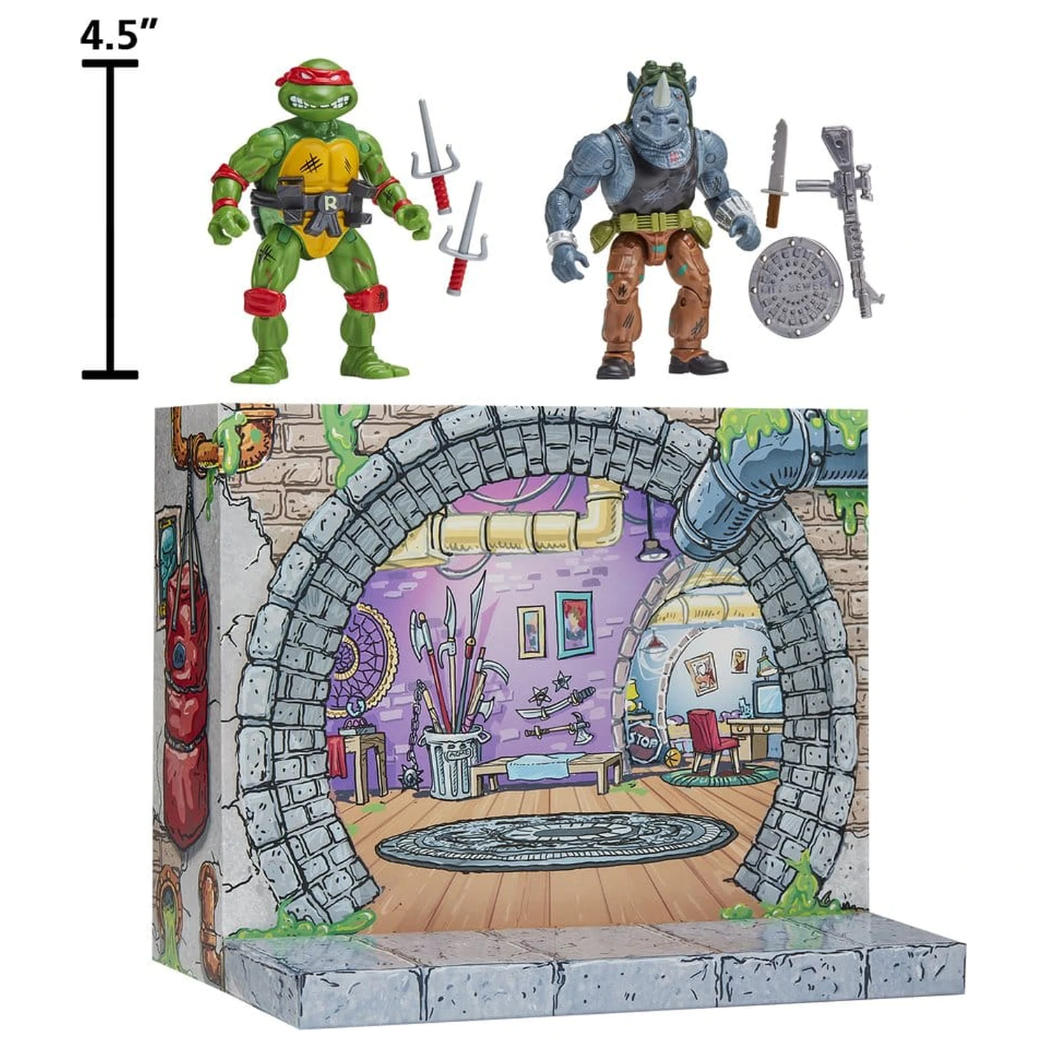 Teenage Mutant Ninja Turtles: Remastered akcijske figure Raphael vs. Rocksteady fotografija proizvoda