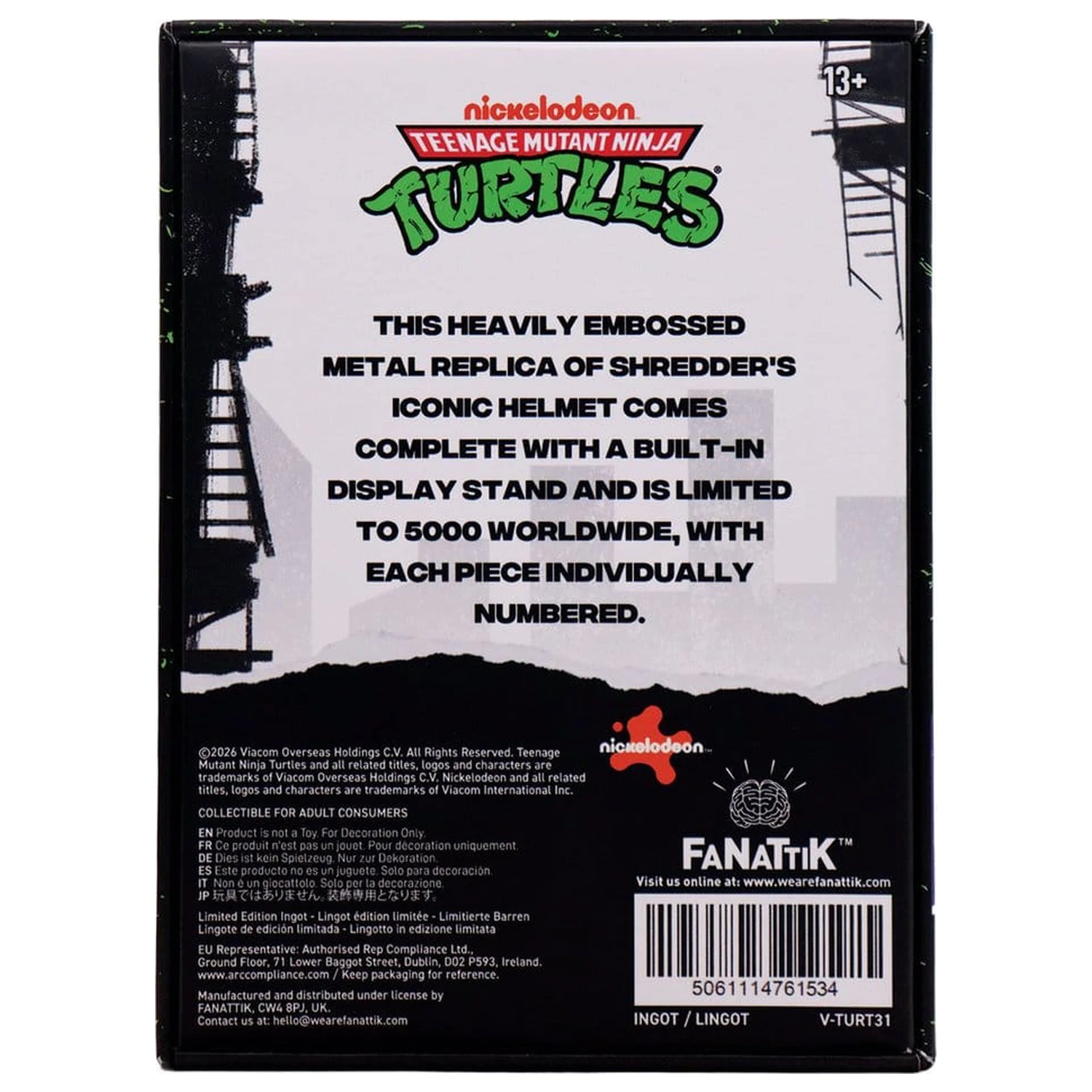 Teenage Mutant Ninja Turtles Miniijaturna replika Shredder's Helmet Limited Edition 8 x 7 x 7 cm fotografija proizvoda