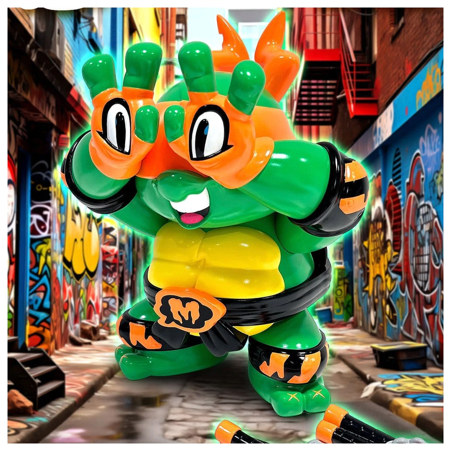 Teenage Mutant Ninja Turtles x Grape Brain Vinilna Figura Michelangelo 24 cm fotografija proizvoda