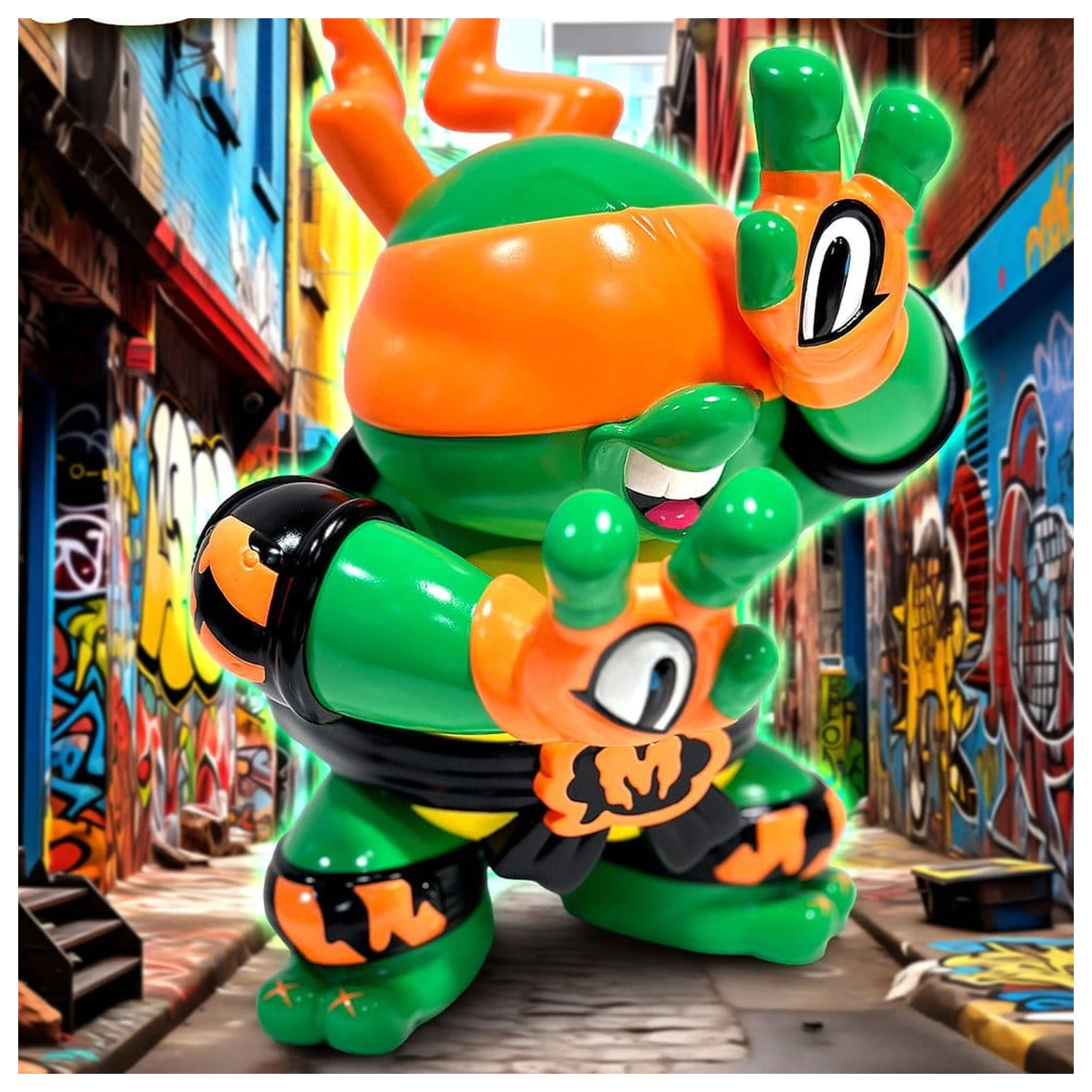 Teenage Mutant Ninja Turtles x Grape Brain Vinilna Figura Michelangelo 24 cm fotografija proizvoda