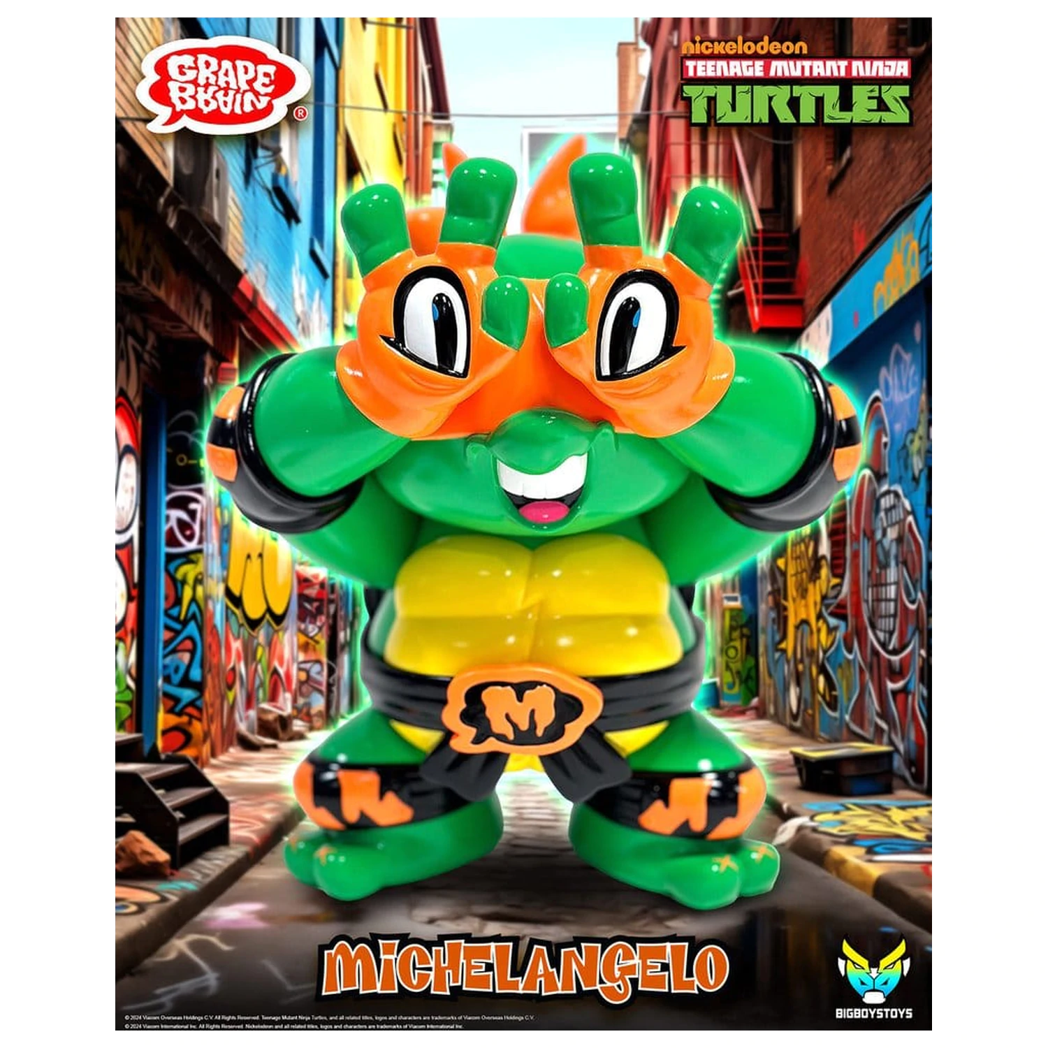 Teenage Mutant Ninja Turtles x Grape Brain Vinilna Figura Michelangelo 24 cm fotografija proizvoda