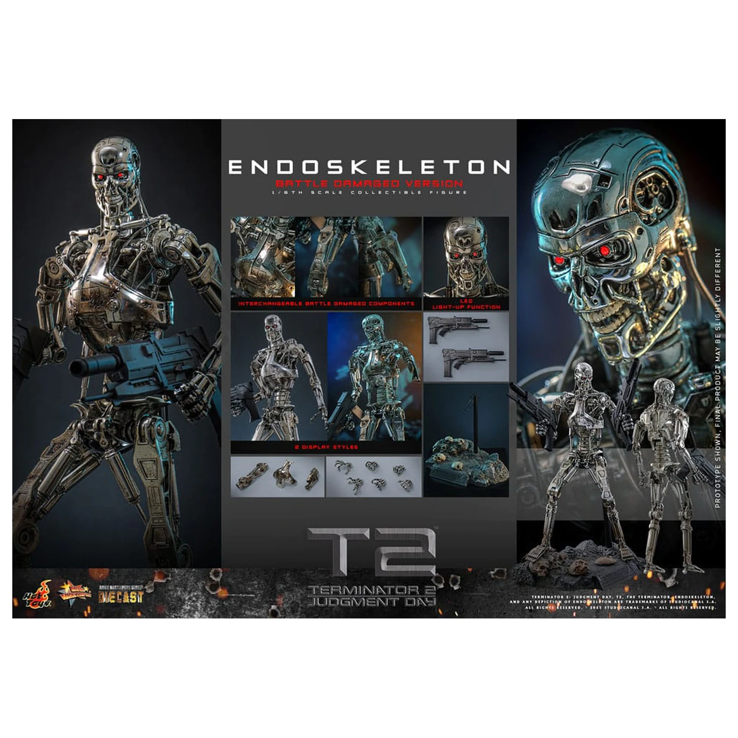 Terminator 2: Judgment Day Movie Masterpiece Action Figure 1/6 Endoskeleton (Battle Damaged Version) 31 cm fotografija proizvoda