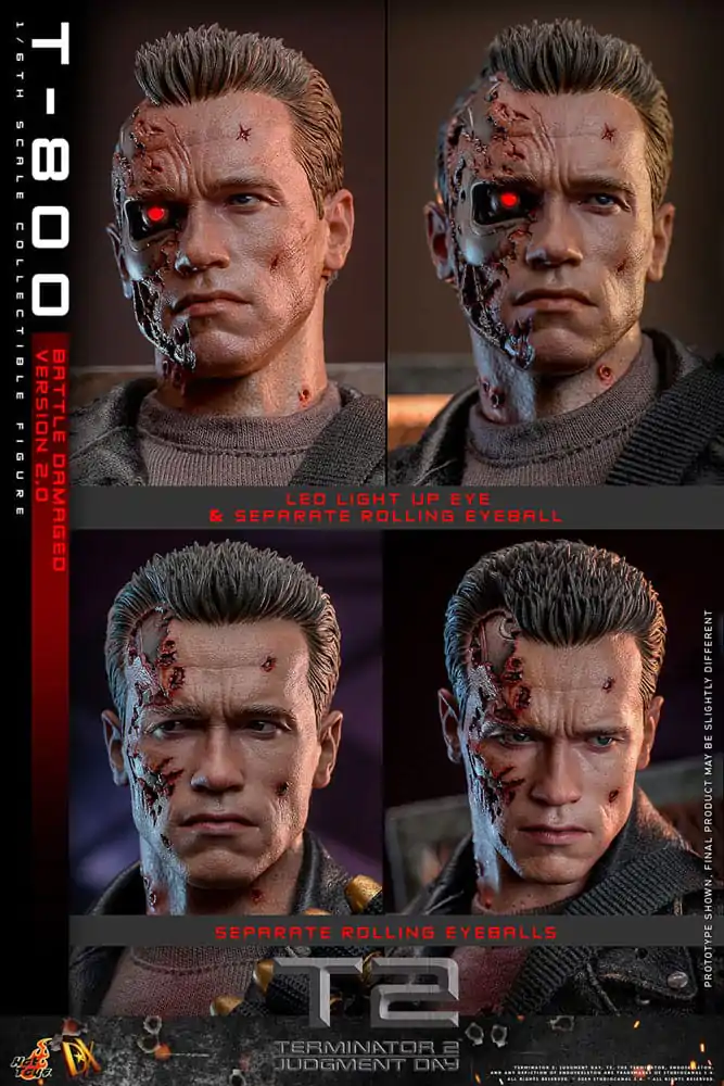 Terminator 2 Movie Masterpiece akcijska figura 1/6 T-800 Battle Damaged Version 2.0 32 cm fotografija proizvoda