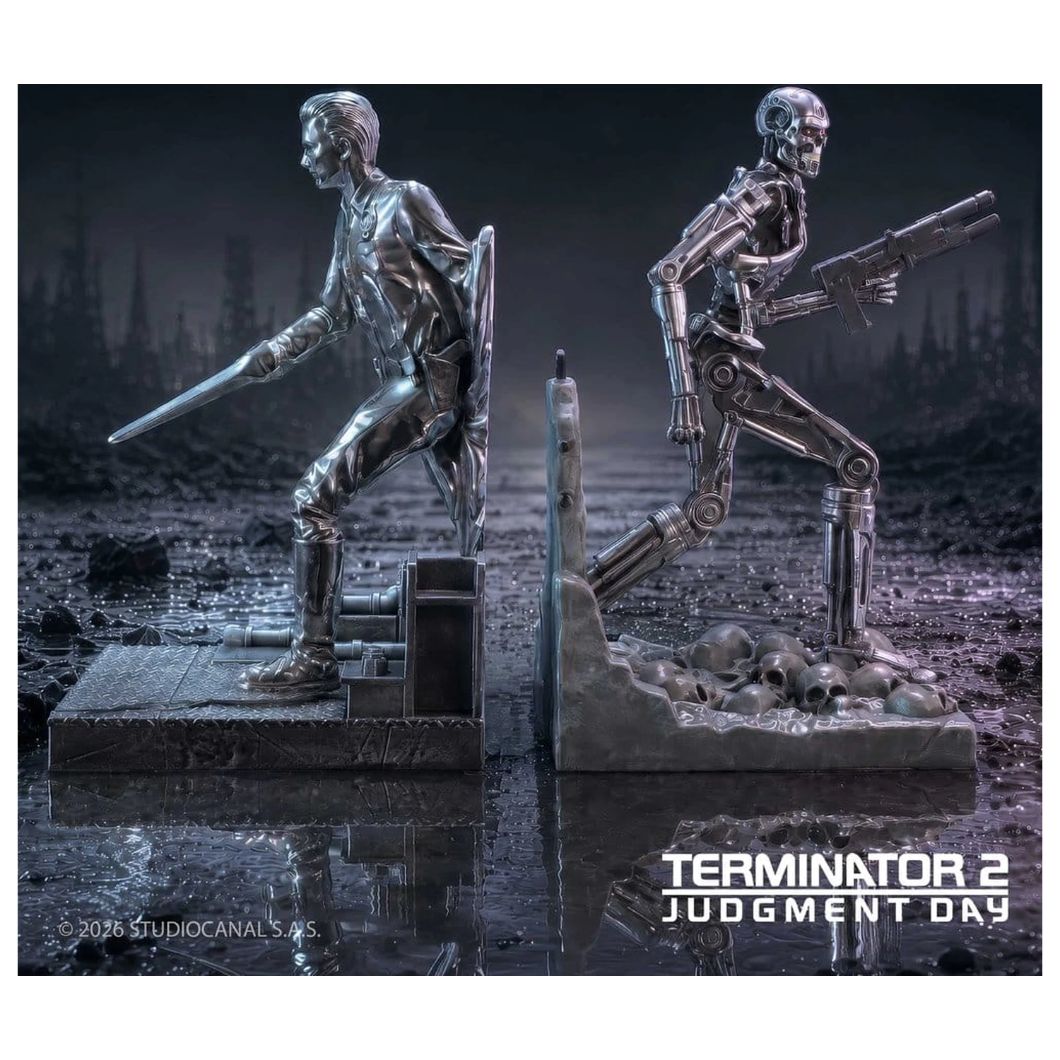 Terminator 2 držači za knjige T-1000 protiv T-800 19 cm fotografija proizvoda