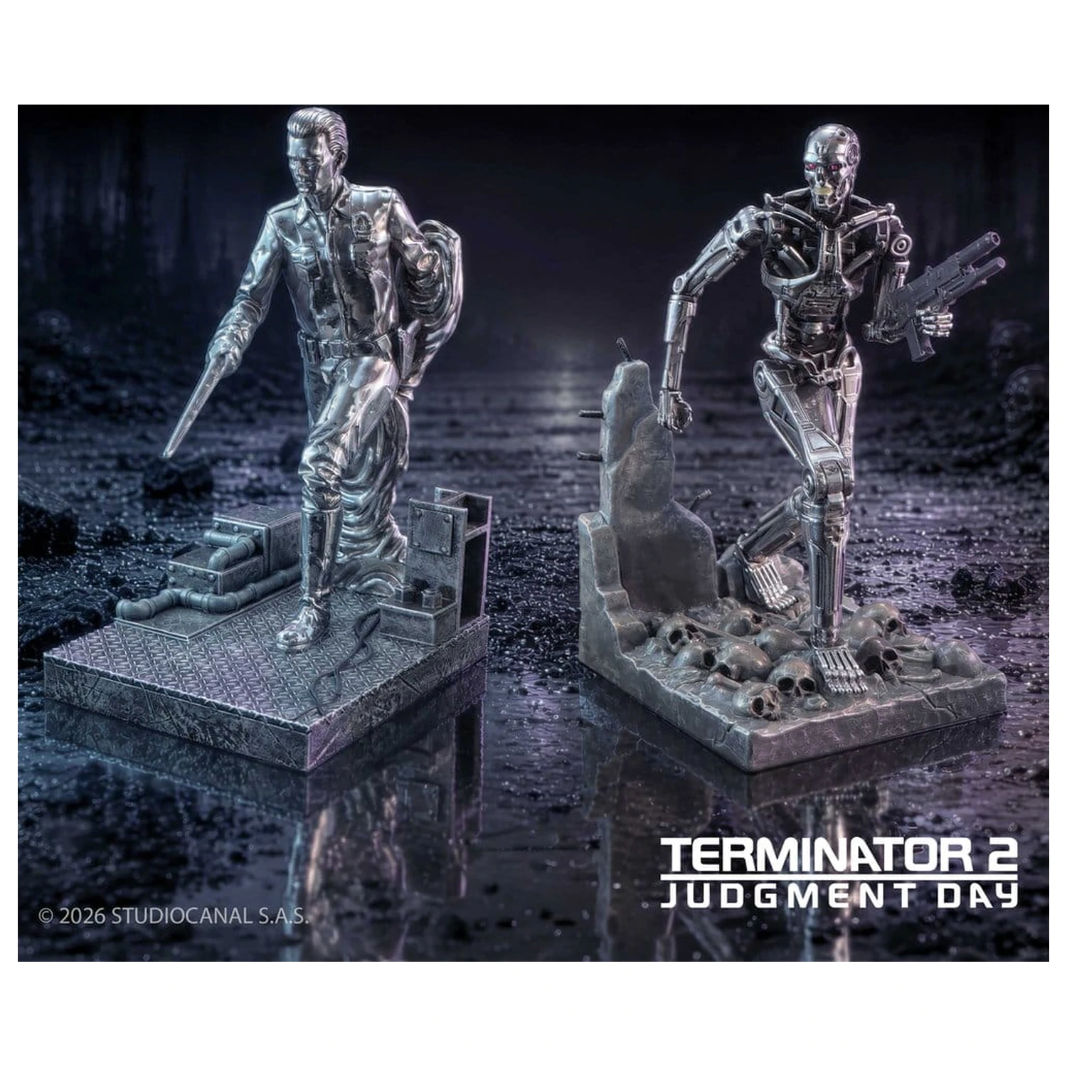 Terminator 2 držači za knjige T-1000 protiv T-800 19 cm fotografija proizvoda