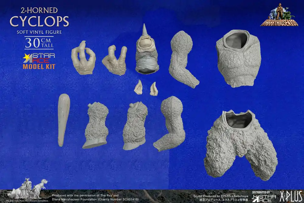 The 7th Voyage of Sinbad Soft Vinyl Model Kit Ray Harryhausens 2-horned Cyclops 30 cm - Mekani Vinil Model Komplet fotografija proizvoda