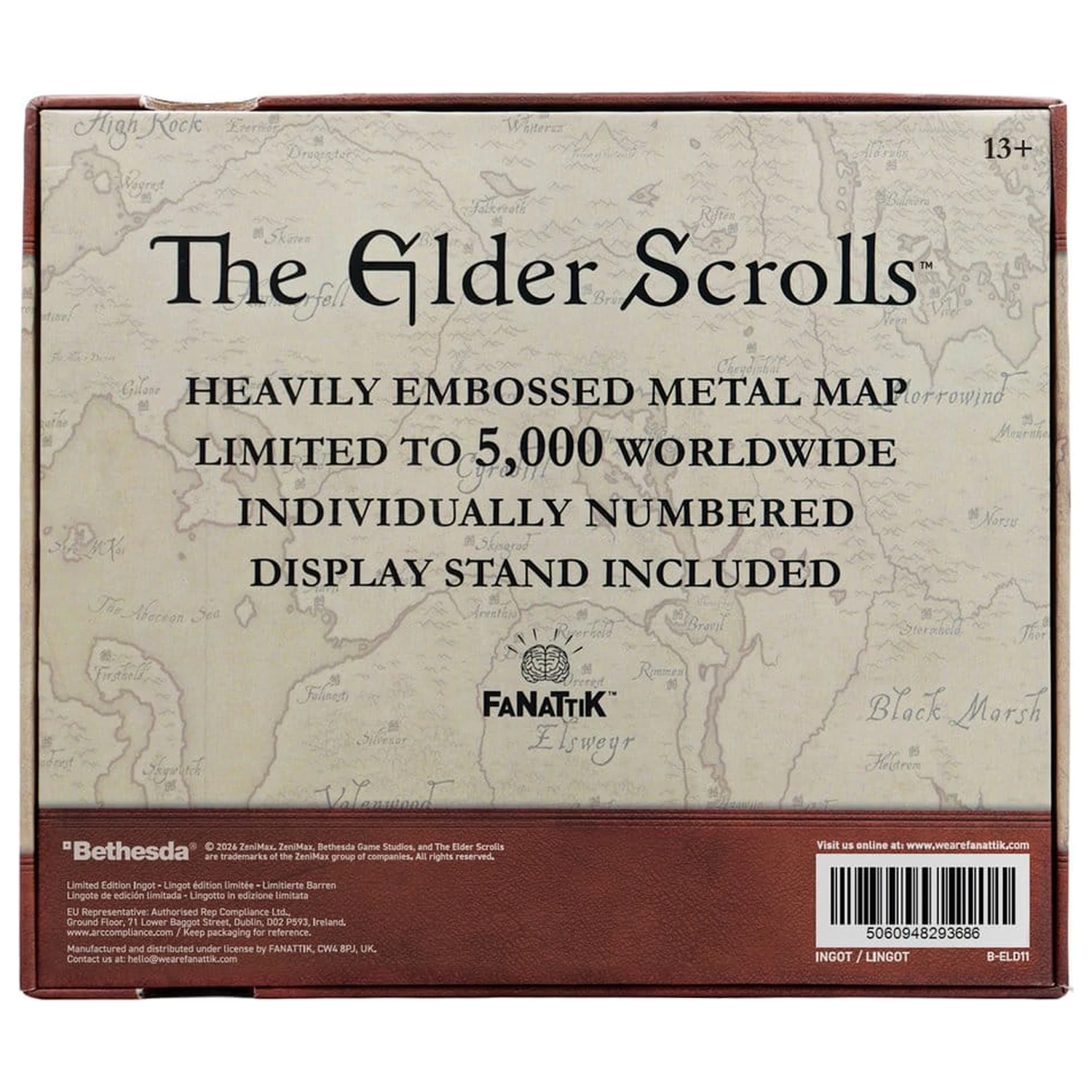 The Elder Scrolls Replika Metalna karta Tamriela Ograničeno izdanje 15 x 13 cm fotografija proizvoda