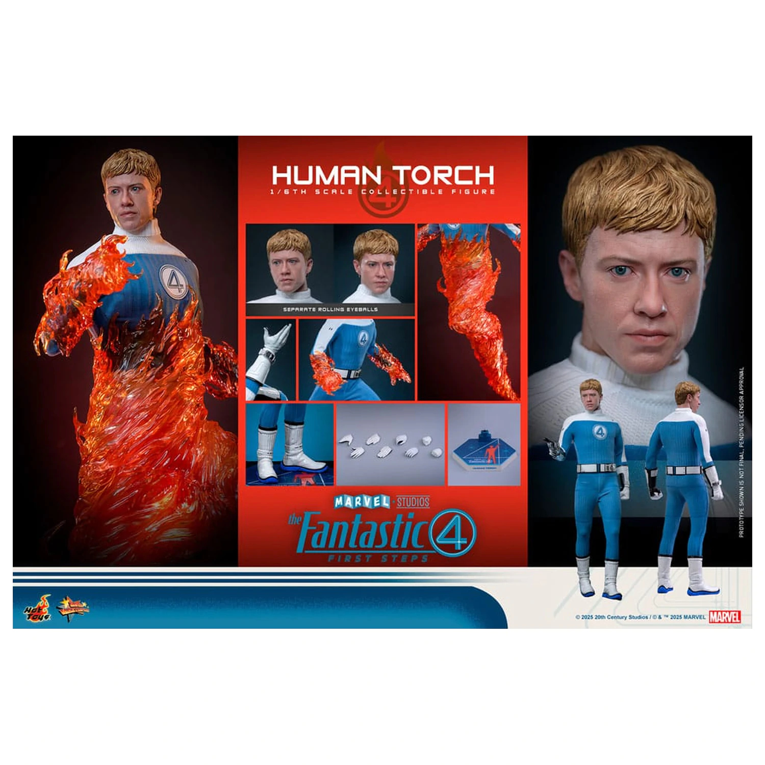 The Fantastic Four: First Steps Movie Masterpiece akcijska figura 1/6 Human Torch 30 cm fotografija proizvoda