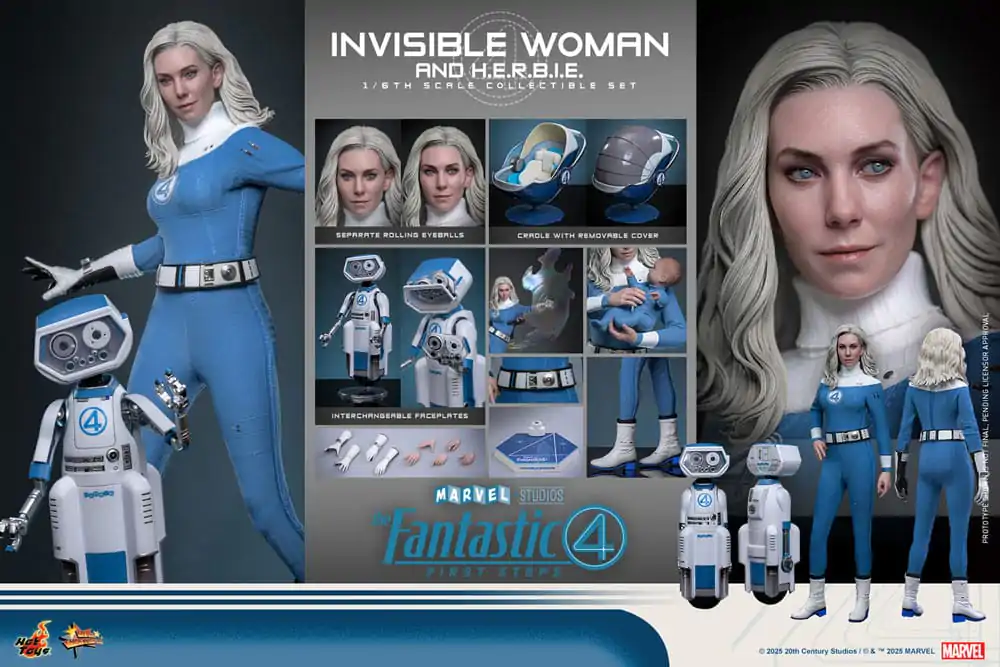 The Fantastic Four: First Steps Movie Masterpiece Figurica 2-pak 1/6 Invisible Woman & H.E.R.B.I.E. 28 cm fotografija proizvoda