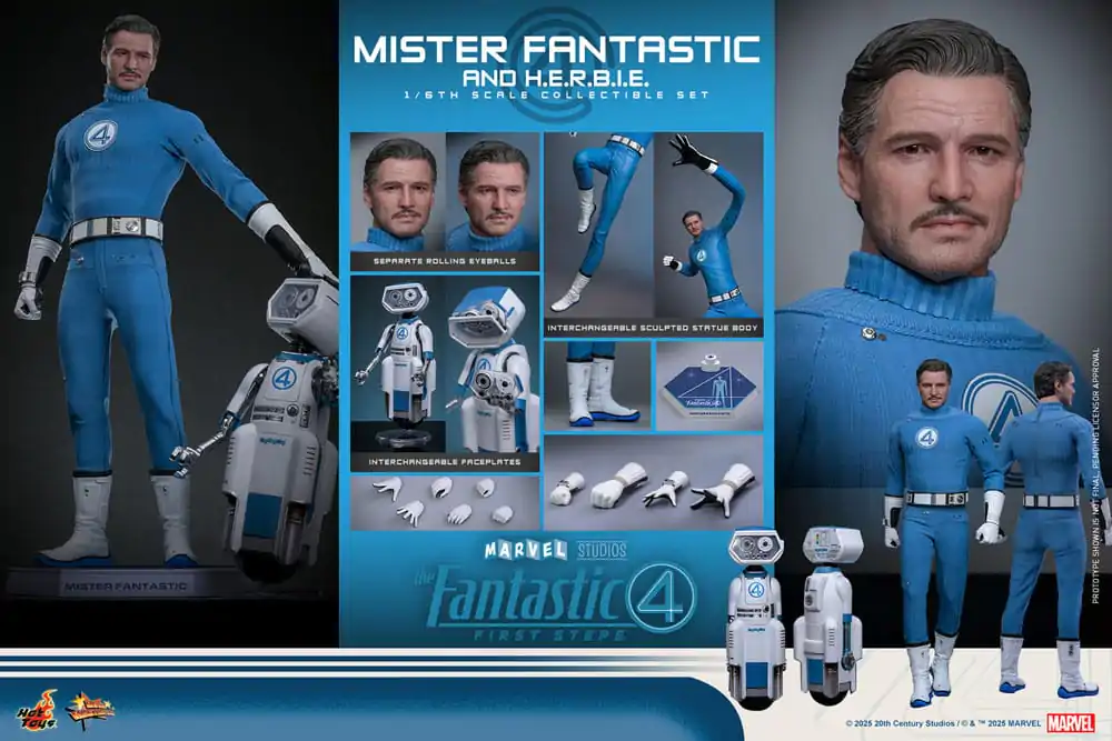 The Fantastic Four: First Steps Movie Masterpiece Set akcijskih figura 2-pak 1/6 Mister Fantastic & H.E.R.B.I.E. 30 cm fotografija proizvoda