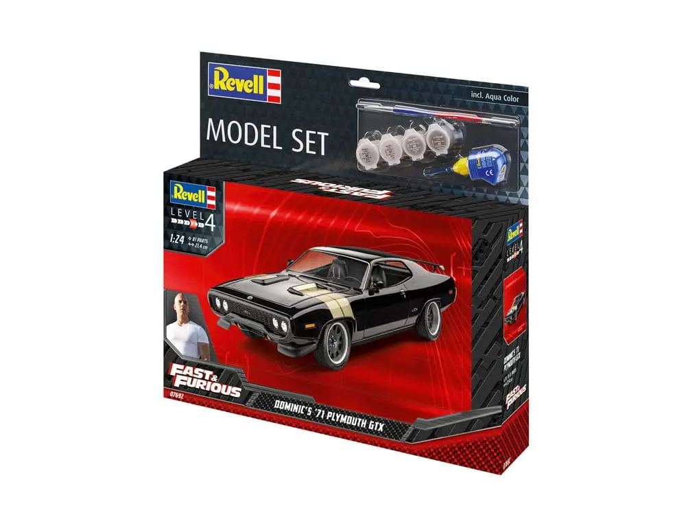 The Fast & Furious Model Kit s osnovnim dodacima Dominic's 1971 Plymouth GTX fotografija proizvoda