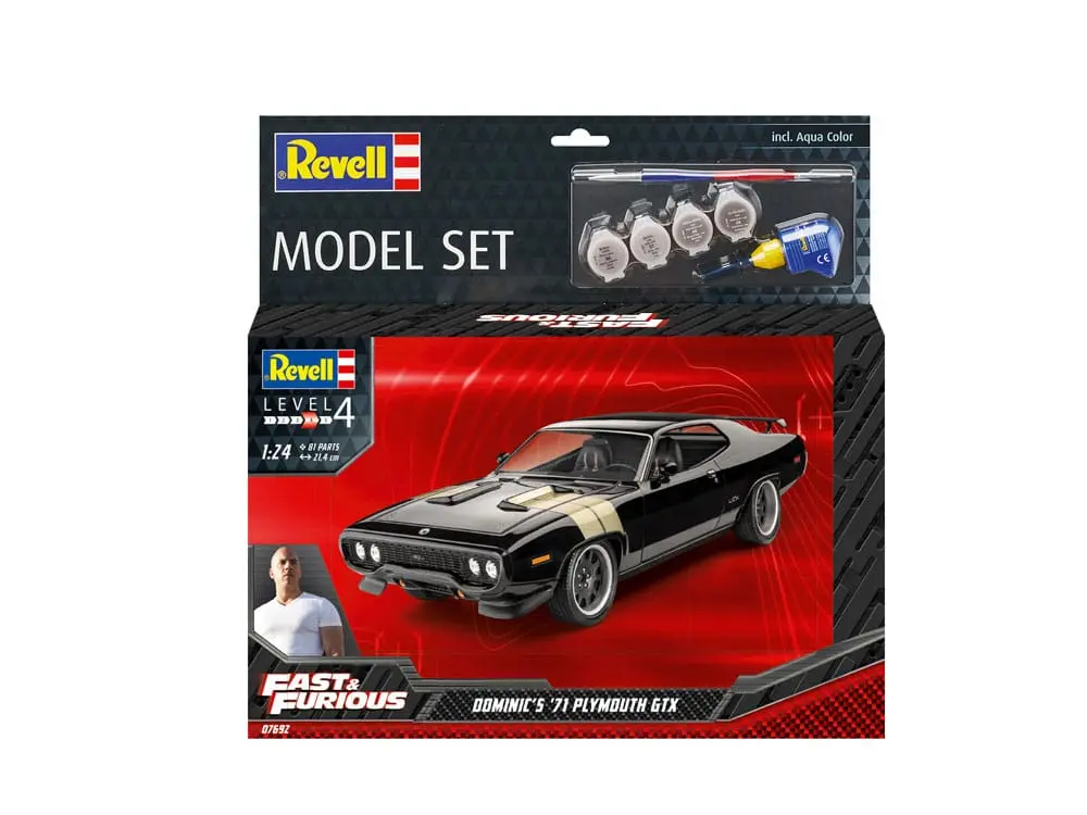 The Fast & Furious Model Kit s osnovnim dodacima Dominic's 1971 Plymouth GTX fotografija proizvoda