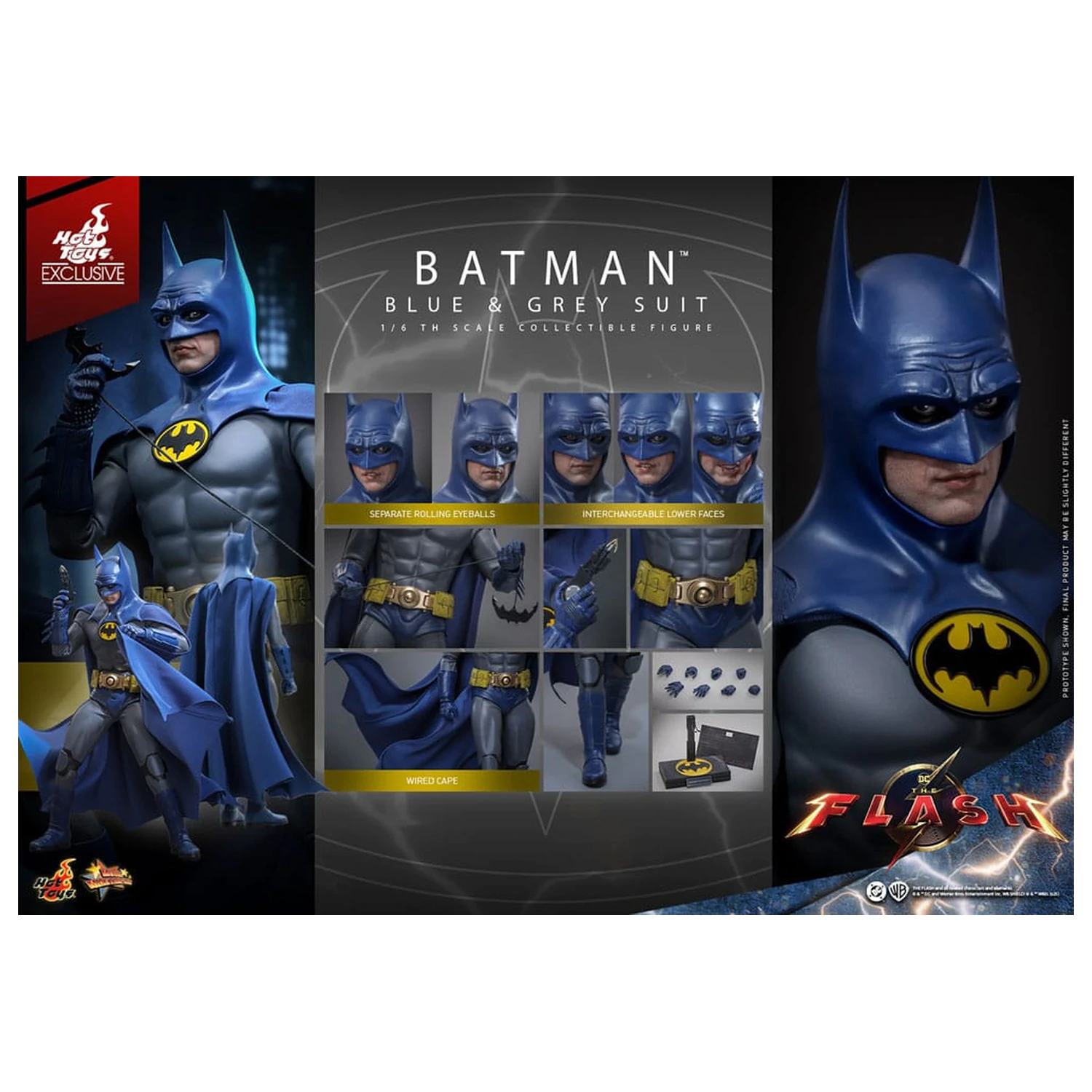 The Flash Movie Masterpiece Akcijska figura 1/6 Batman (Blue & Grey Suit) Ograničeno izdanje 30 cm fotografija proizvoda