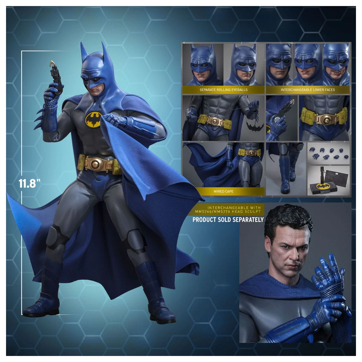 The Flash Movie Masterpiece Akcijska figura 1/6 Batman (Blue & Grey Suit) Ograničeno izdanje 30 cm fotografija proizvoda