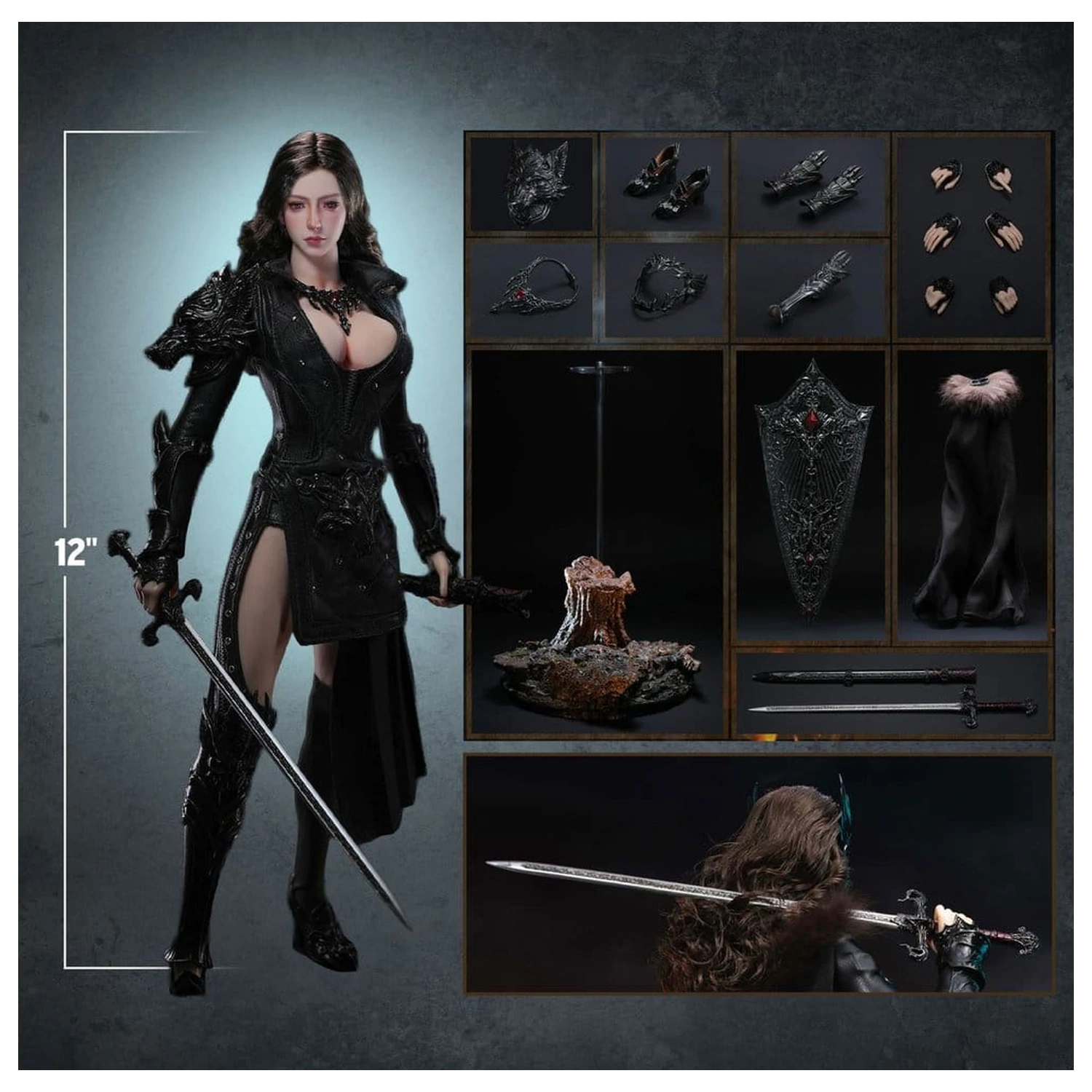 The Girl Under Wolf's Ward Action Figura 1/6 Eleanor (Black) 30 cm fotografija proizvoda