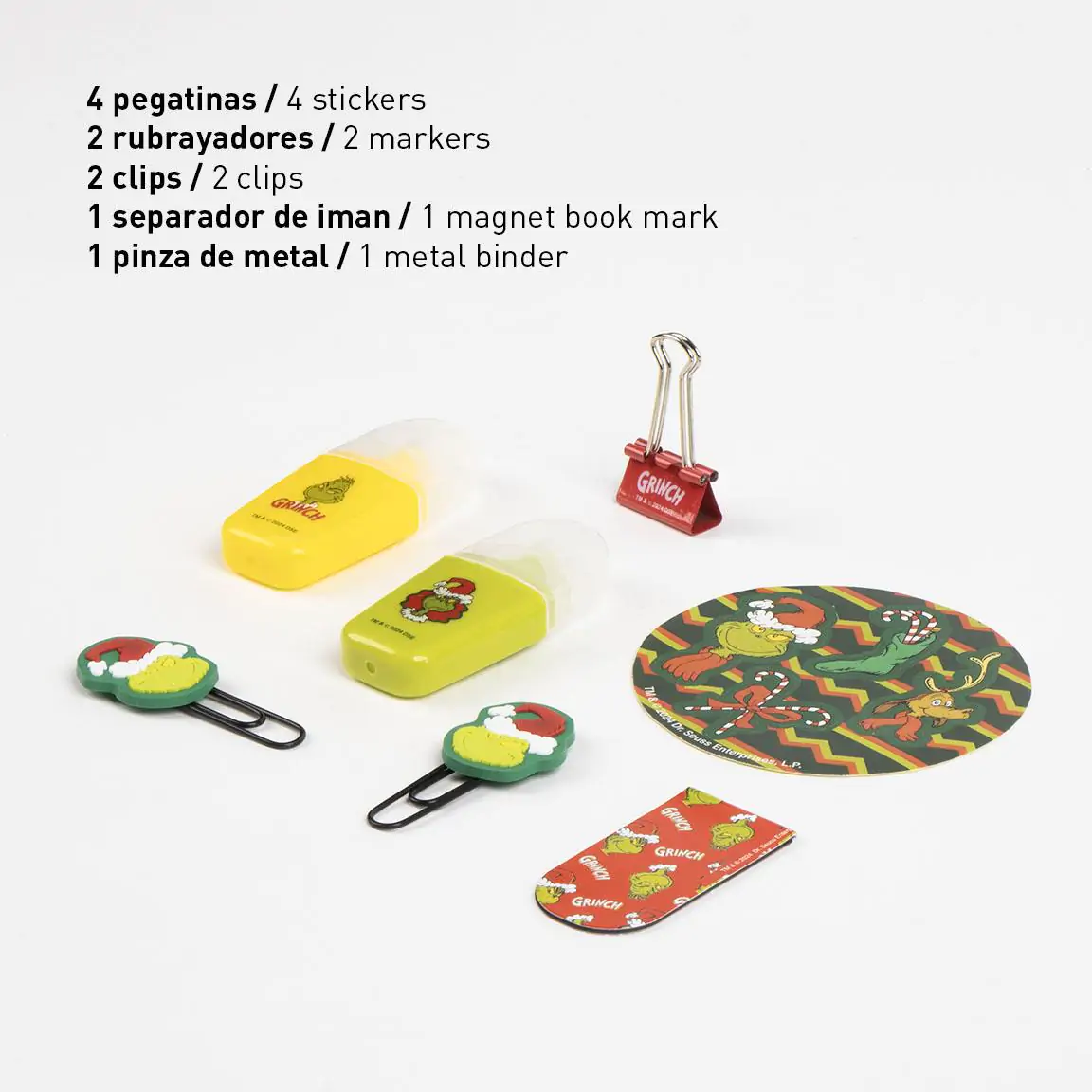 The Grinch ukras za božićno drvce s pisaćim priborom - set 5 komada fotografija proizvoda