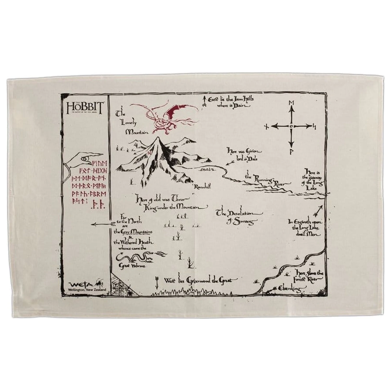 The Hobbit kuhinjska krpa Thorins Map 72 cm fotografija proizvoda