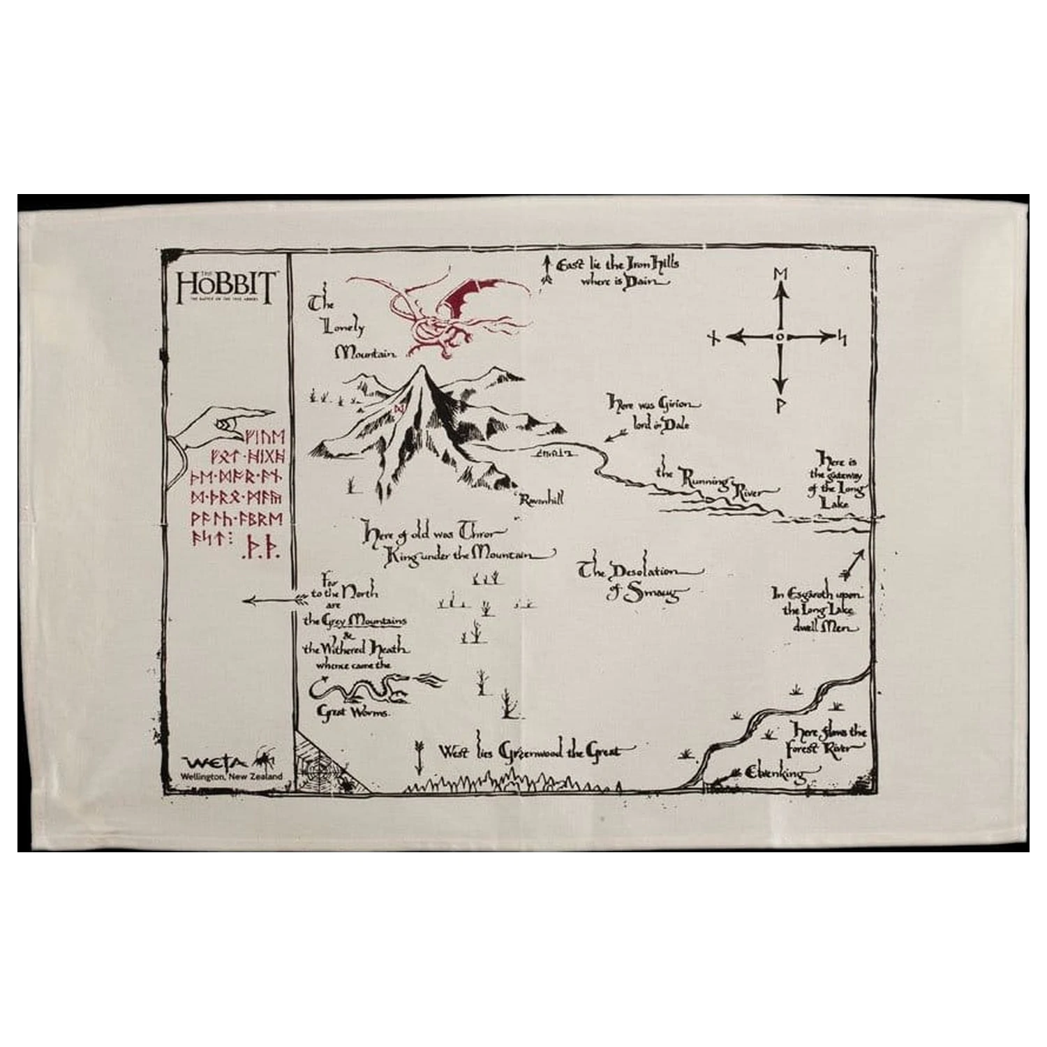 The Hobbit kuhinjska krpa Thorins Map 72 cm fotografija proizvoda
