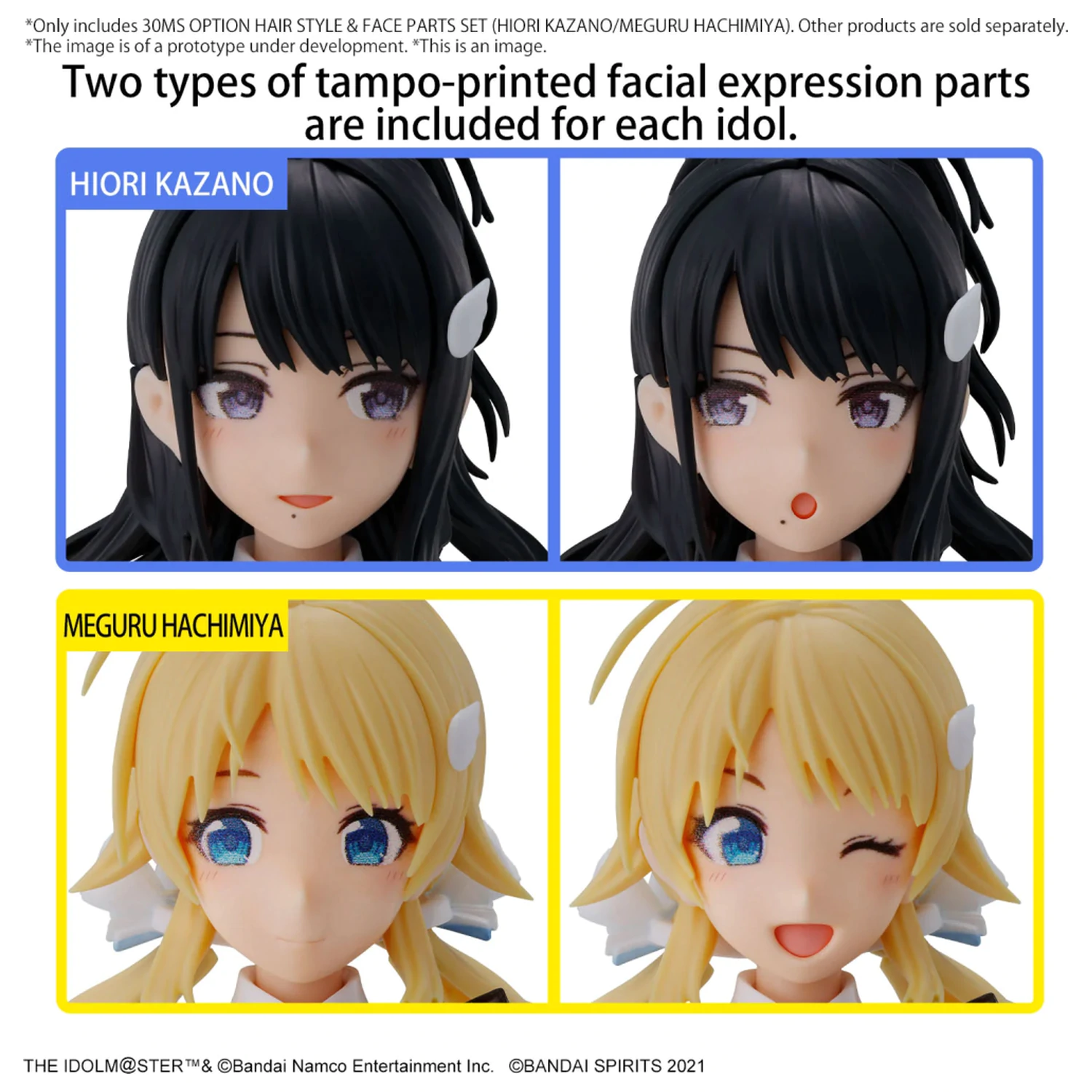 The Idolmaster 30MS Option Set Model Kit za frizure i dijelove lica fotografija proizvoda