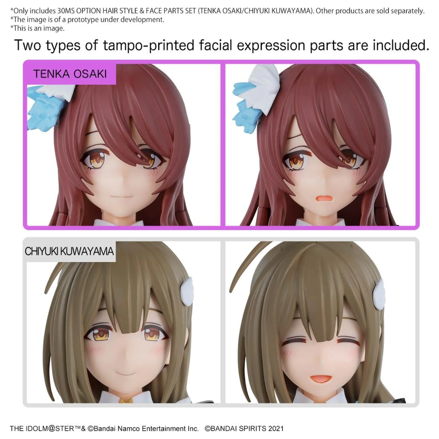 The Idolmaster 30MS Option Hair Style & Face Parts Set Model Kit fotografija proizvoda
