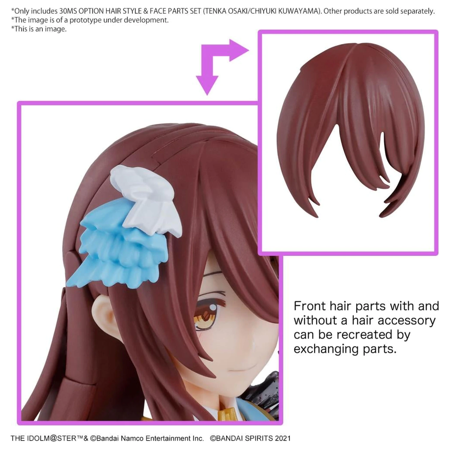 The Idolmaster 30MS Option Hair Style & Face Parts Set Model Kit fotografija proizvoda