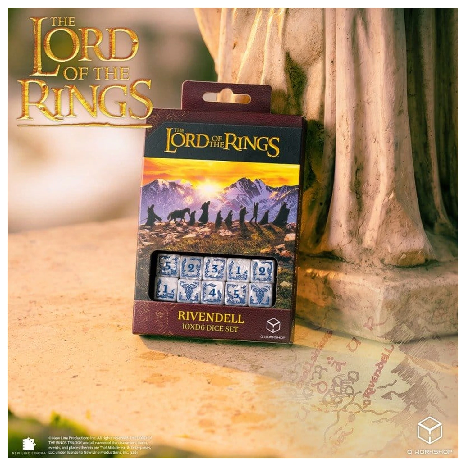 The Lord of the Rings: Set od 10 D6 kockica Rivendell (Stone) fotografija proizvoda