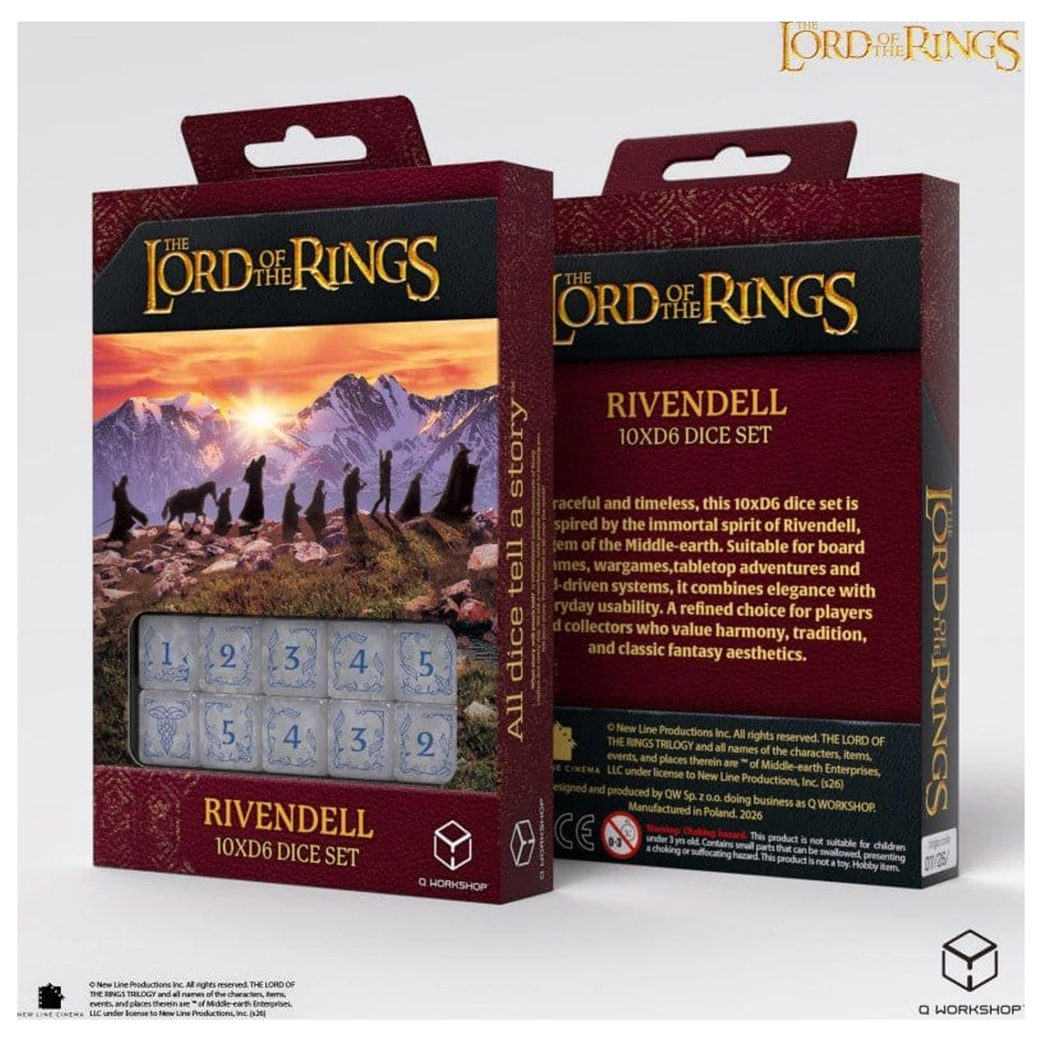 The Lord of the Rings: Set od 10 D6 kockica Rivendell (Stone) fotografija proizvoda
