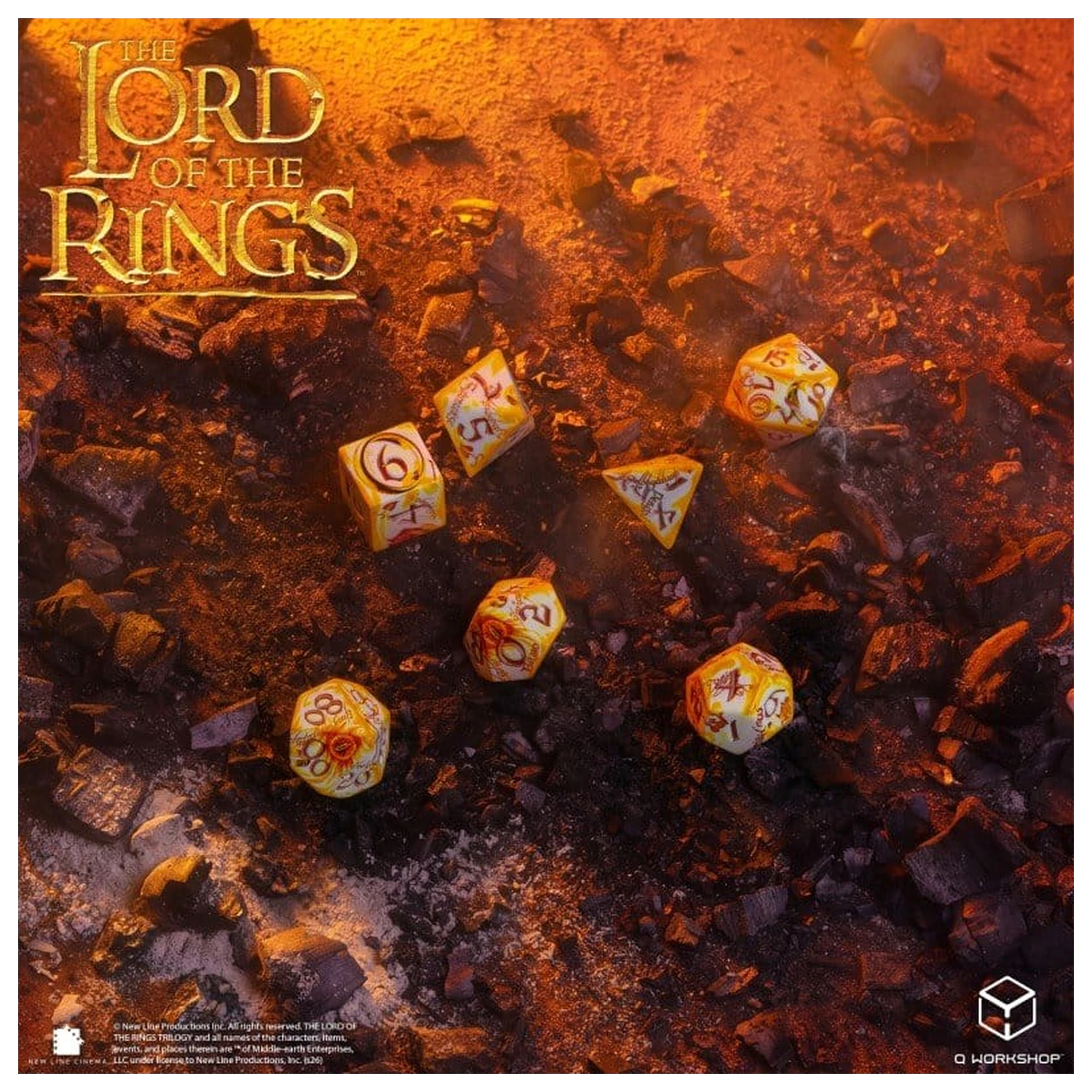 The Lord of the Rings Full Art Set od 7 kockica Ring-bearers (Whitefire Radiance) fotografija proizvoda