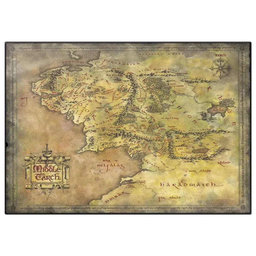 The Lord of the Rings Map Podloga za stol fotografija proizvoda