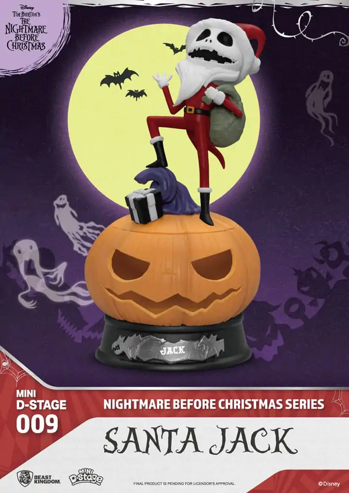 The Nightmare Before Christmas Mini Diorama Stage PVC Figura Santa Jack 10 cm fotografija proizvoda