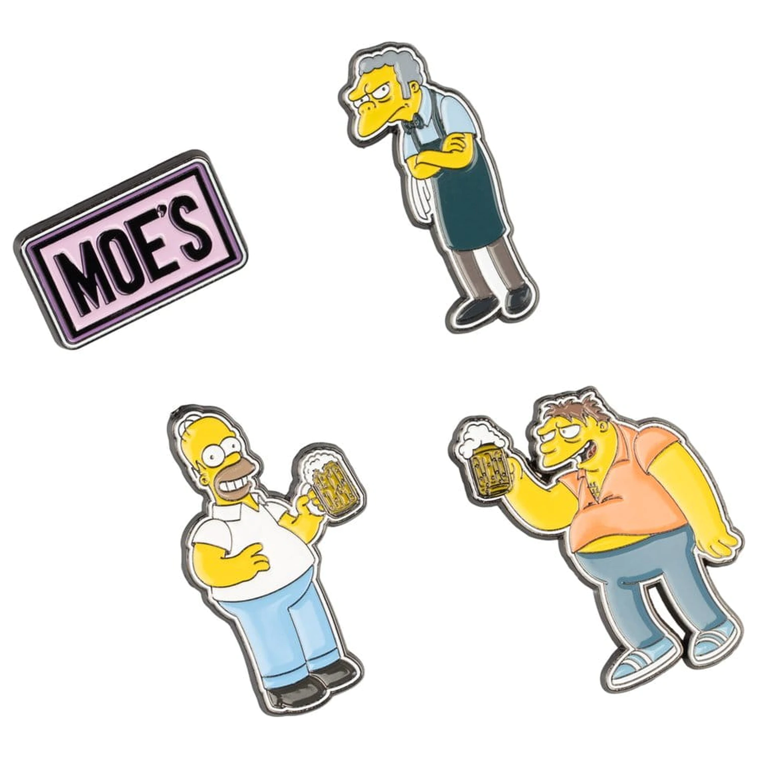 The Simpsons set od 4 bedža Moe's Tavern fotografija proizvoda