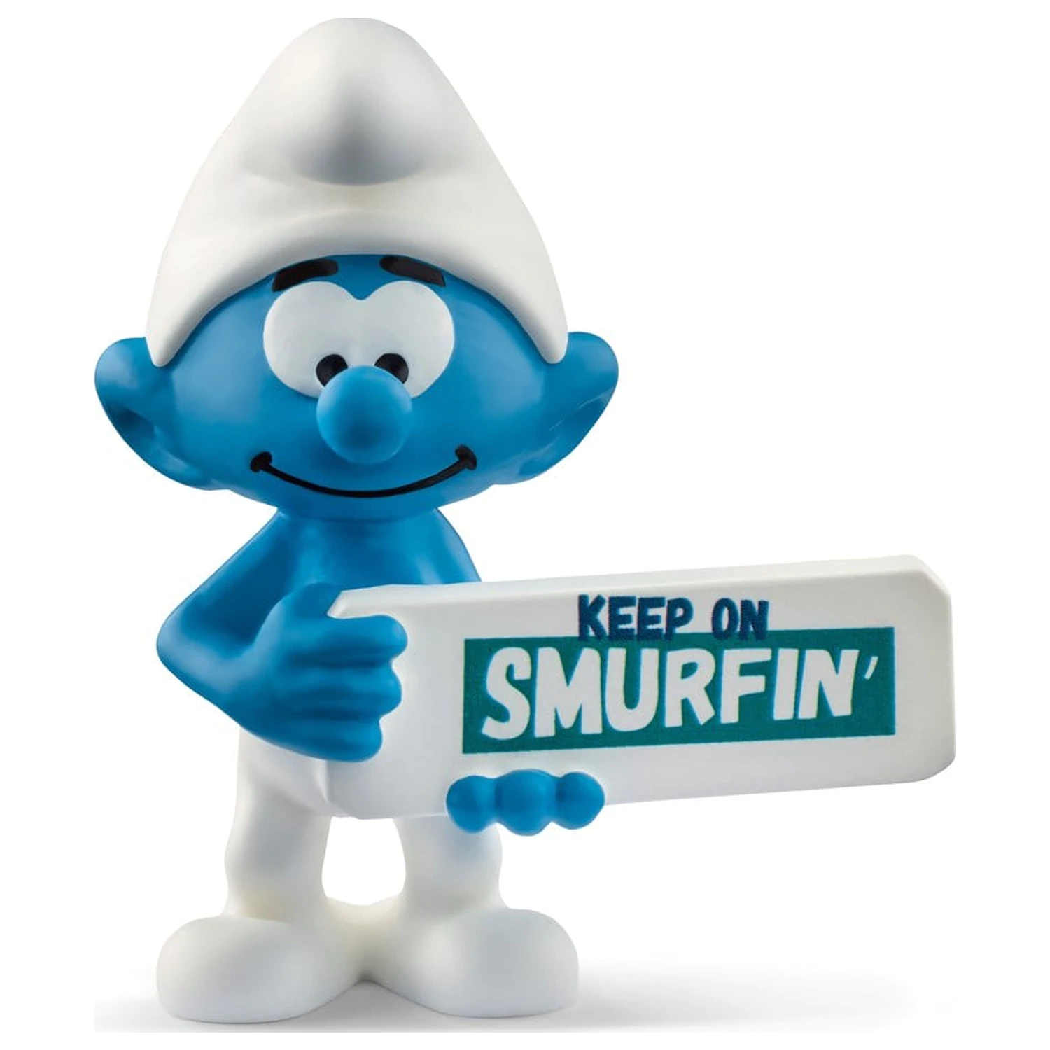 The Smurfs mini figura Štrumpf sa znakom (Keep on Smurfin') 5 cm fotografija proizvoda