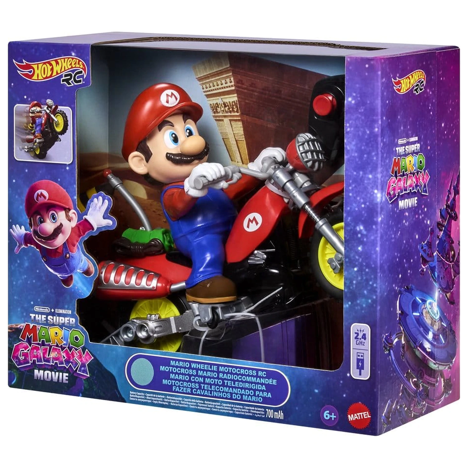 The Super Mario Galaxy Movie Hot Wheels RC Vozilo Mario Wheelie Motocross fotografija proizvoda