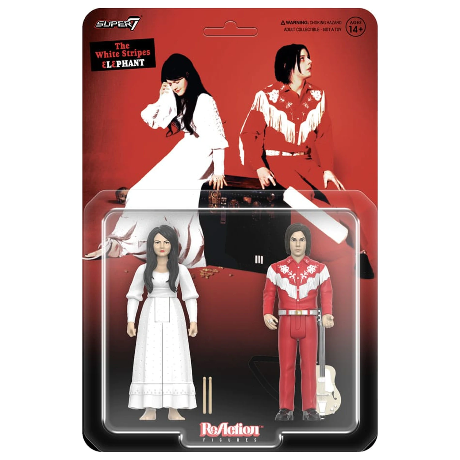 The White Stripes ReAction akcione figure 2-paket val 02 The White Stripes (Elephant) 10 cm fotografija proizvoda