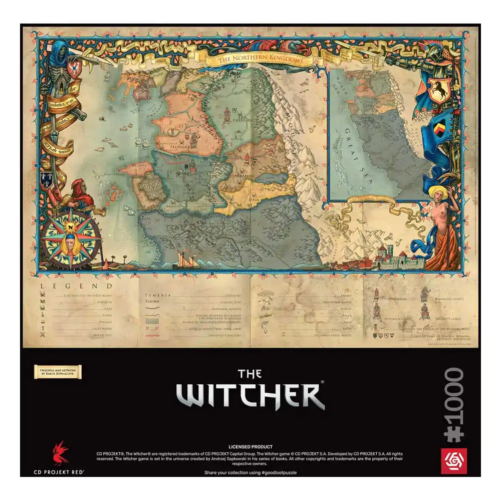 The Witcher 3 Gaming Puzzle Sjeverna Kraljevstva (1000 dijelova) fotografija proizvoda