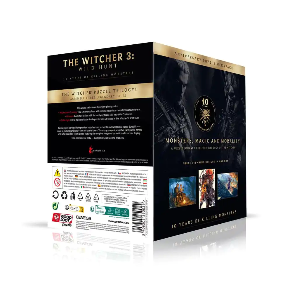 The Witcher 3 Puzzle Triology Wild Hunt 10 Years of Killing Monsters (3 x 1000 dijelova) fotografija proizvoda