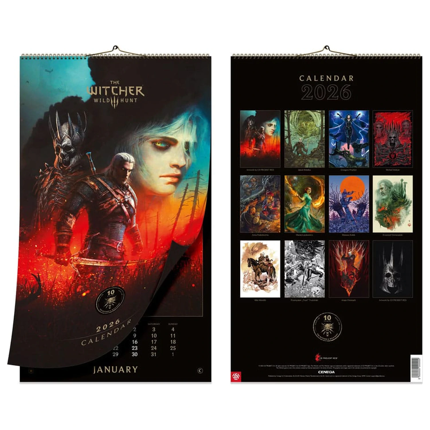 The Witcher 3: Wild Hunt Kalendar 2026 10. obljetnica fotografija proizvoda
